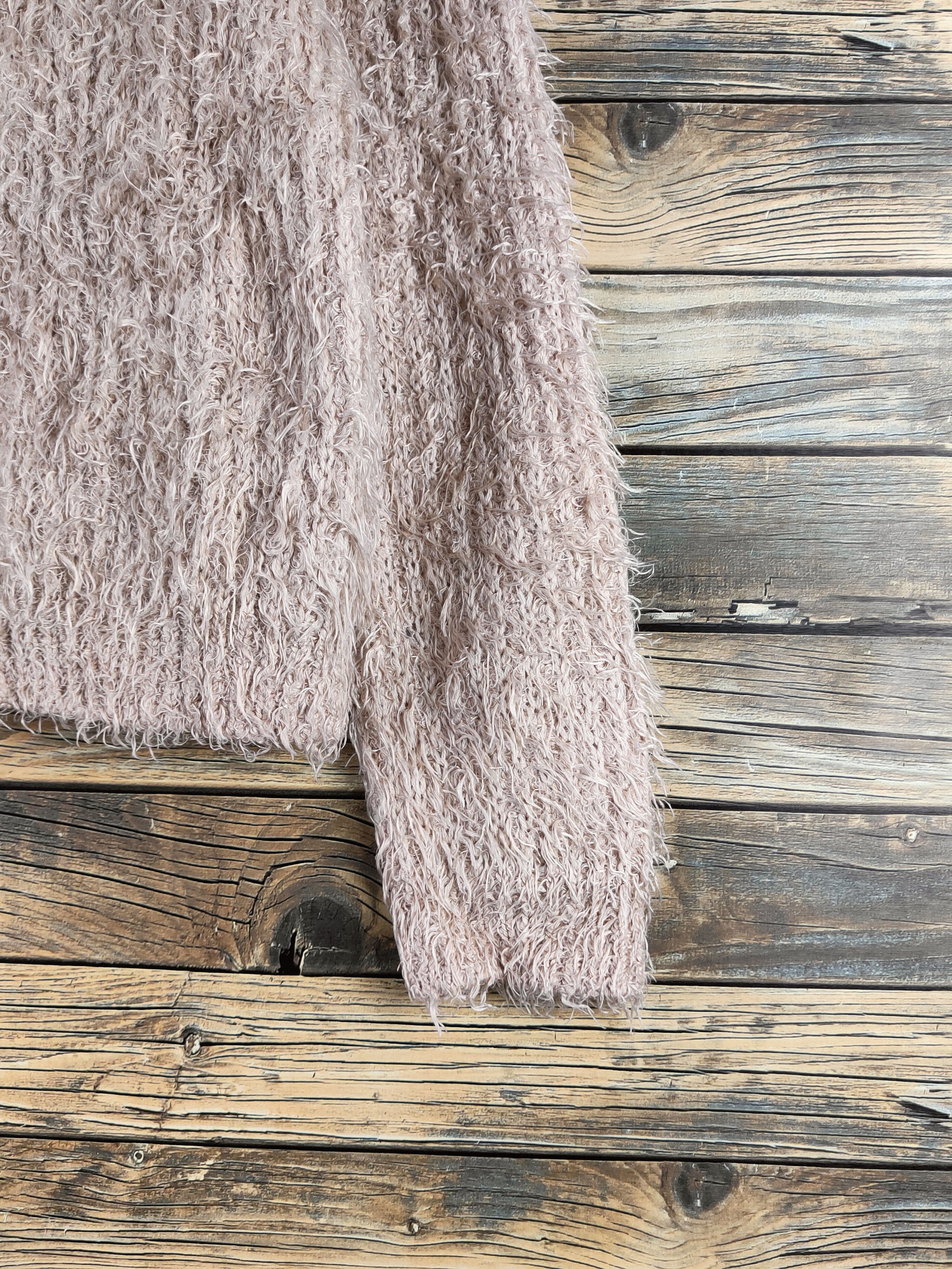 MOUSSY DL Moussy Beige Fur Mohair Knitwear #46-951 Size L / US 10 / IT 46 - 6 Thumbnail