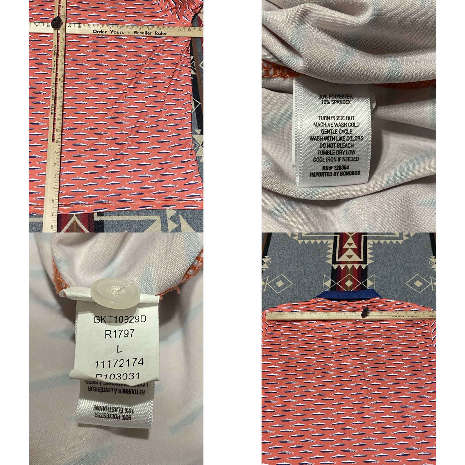 Bonobos Bonobos Golf Polo Shirt Men’s Sz L Speed Boat Size US L / EU 52-54 / 3 - 4 Thumbnail
