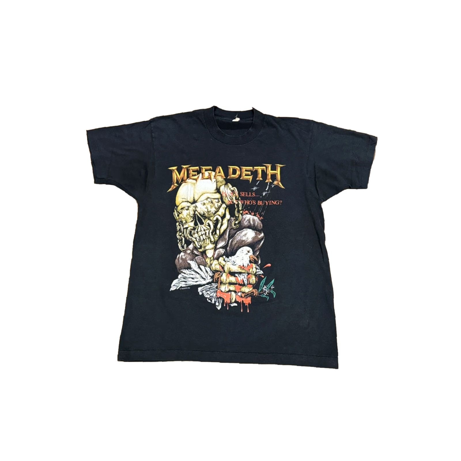 Vintage VINTAGE Megadeth Peace Sells But Who Buying Concert T-Shirt Size L Black Men Short Sleeve 80s Metal Concert Graphic Print Size US L / EU 52-54 / 3 - 3 Thumbnail