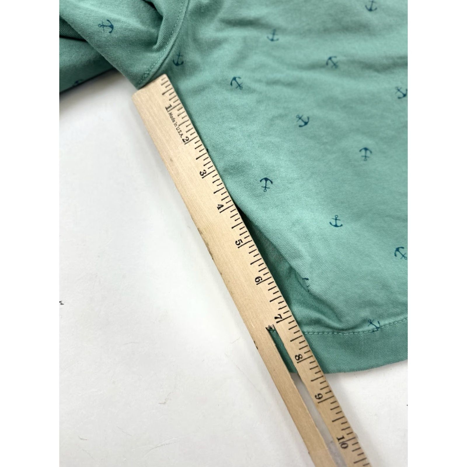J.Crew J.Crew Shorts Men’s 31 Green Anchor Print Cotton Chino Short Casual, Travel, Regular Fit, Pockets, Canvas, Green, 31, Men Size US 31 - 5 Thumbnail