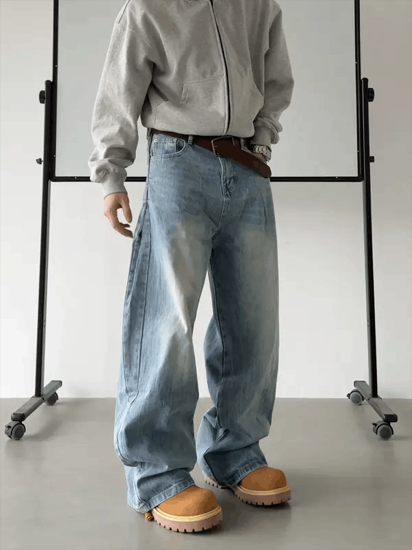 Jean Kuramochi x Mei Embroidered Wide Leg Baggy Jeans Size US 33 - 4 Thumbnail