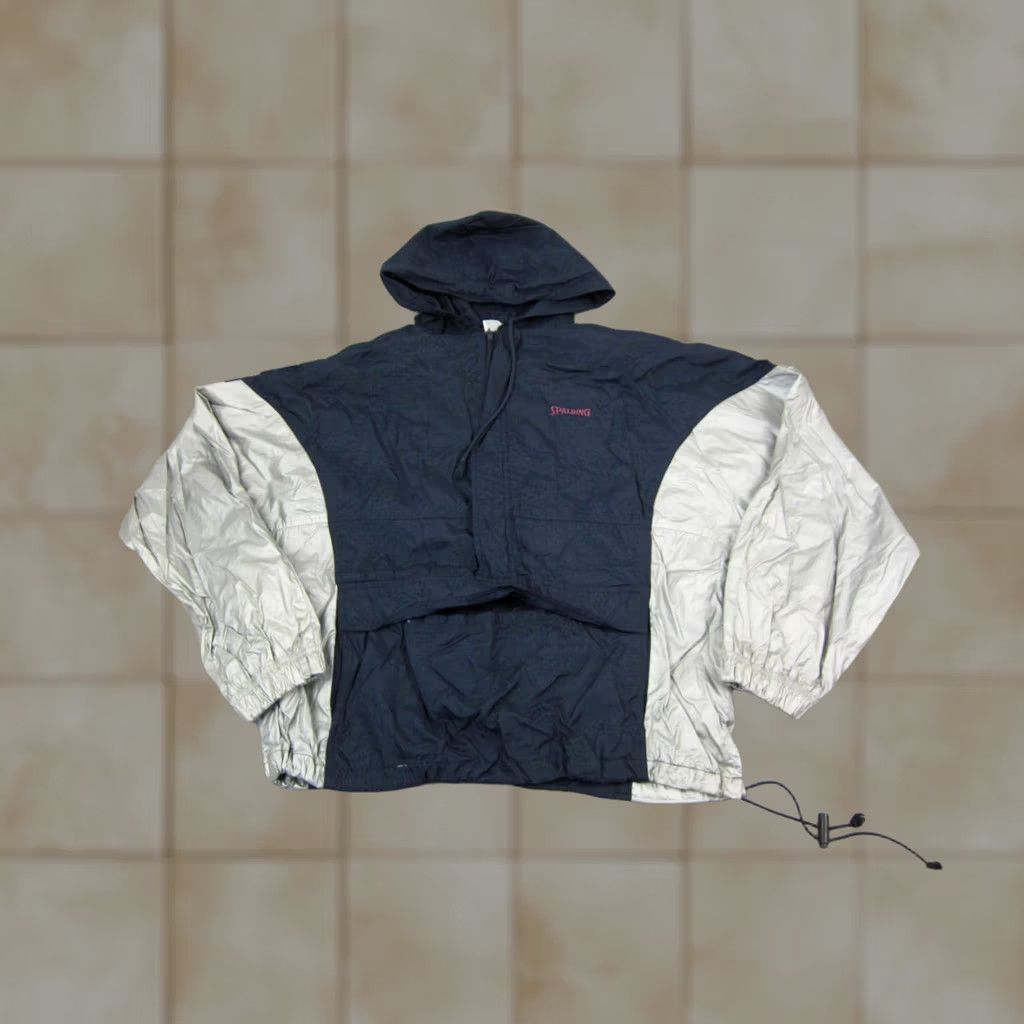 Spalding VINTAGE Spalding Hoodie Mens L Blue Jacket Windbreaker Nylon Zip 90s Size US L / EU 52-54 / 3 - 1 Thumbnail