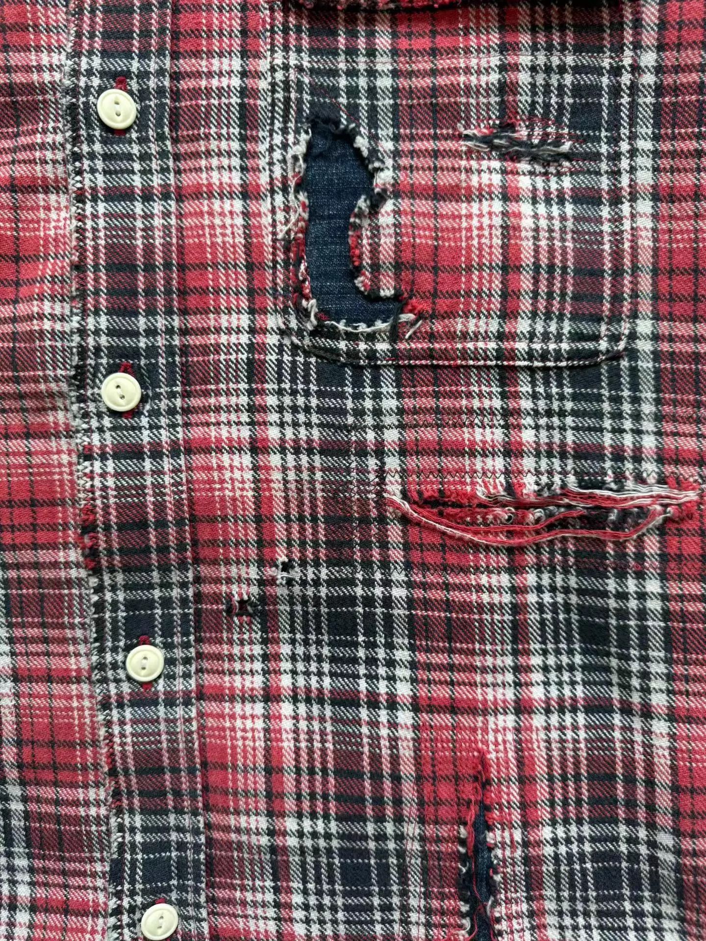 Visvim VISVIM 20SS LUMBER SHIRT L/S CRASH Red OG Distressed Chk 4 Size US XL / EU 56 / 4 - 6 Thumbnail