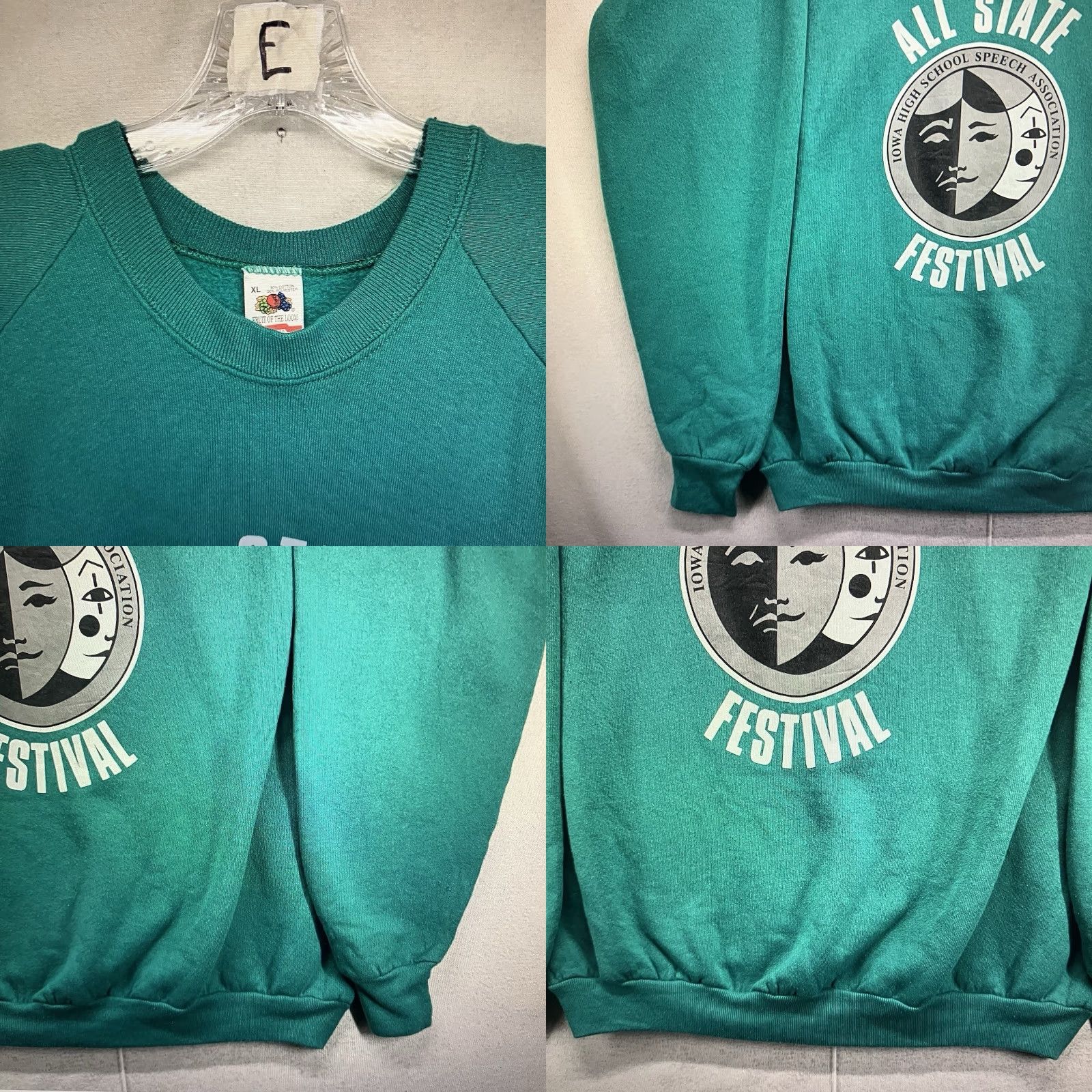 Fruit Of The Loom VINTAGE Fruit of the Loom Sweatshirt Pullover XL Men Graphic Print The Bald Soprano 90s Teal Blue Crew Neck Pullover Sweatshirt Size US XL / EU 56 / 4 - 8 Thumbnail