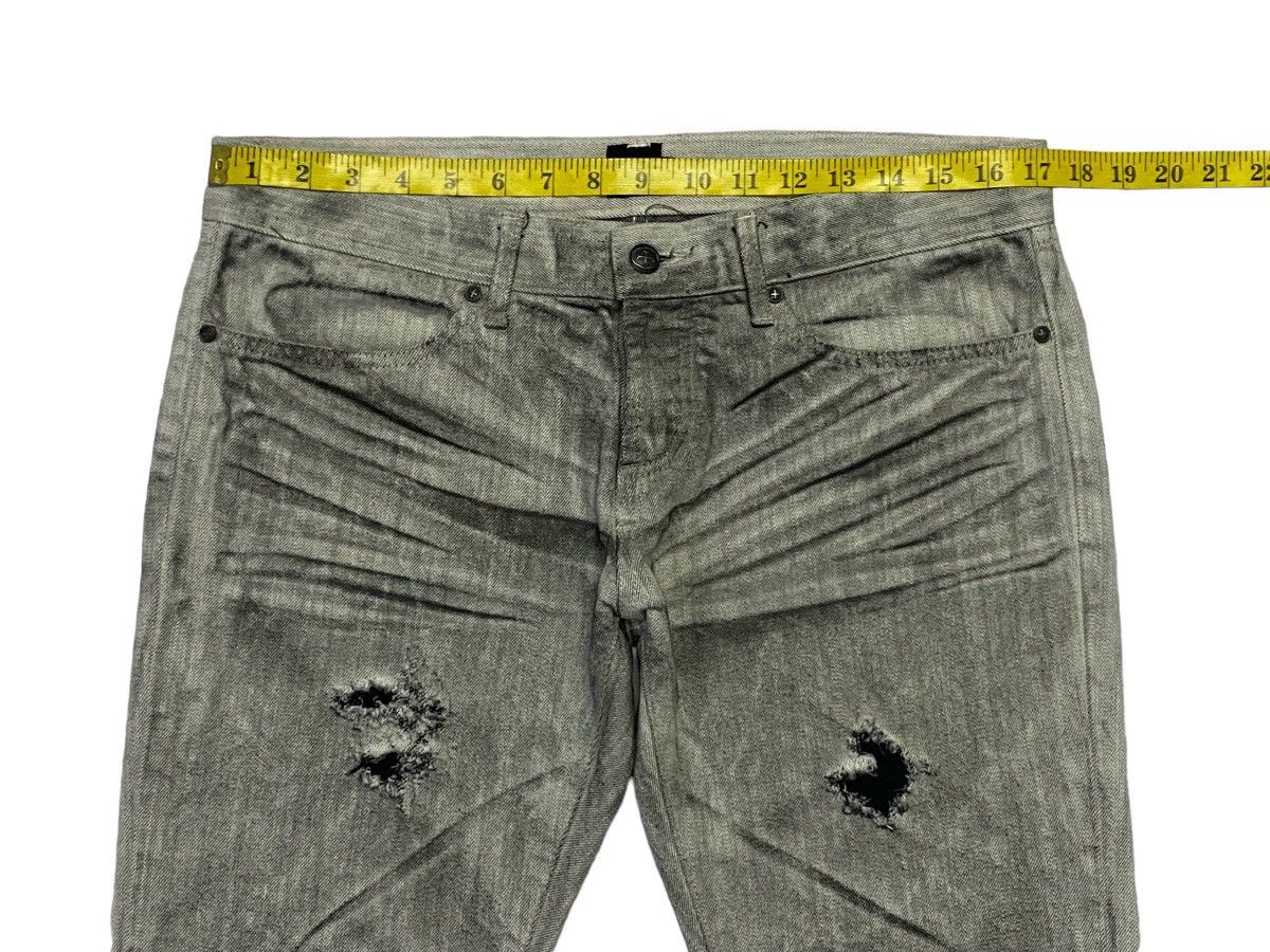 JACKROSE Jack Rose Ripped Distressed Clow Mark Smoke Denim Pants Size 33" - 4 Thumbnail