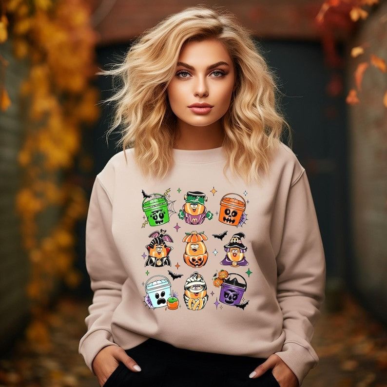 Designer Spooky Nuggets Meal Bucket Halloween Sweatshirt Size M / US 6-8 / IT 42-44 - 1 Thumbnail