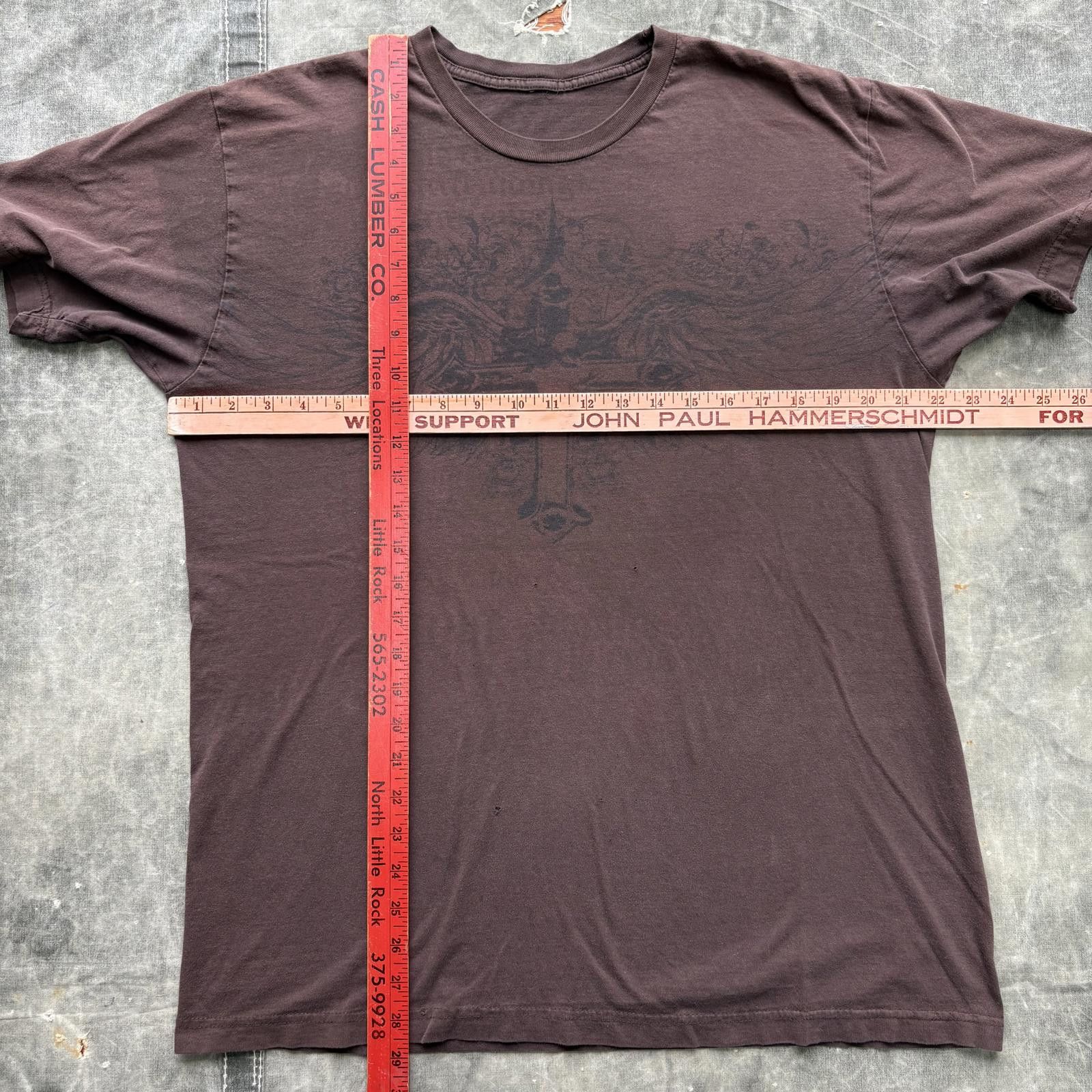 Vintage Vintage Y2K Chocolate Brown Affliction Cross Wings Shirt Size US L / EU 52-54 / 3 - 2 Thumbnail