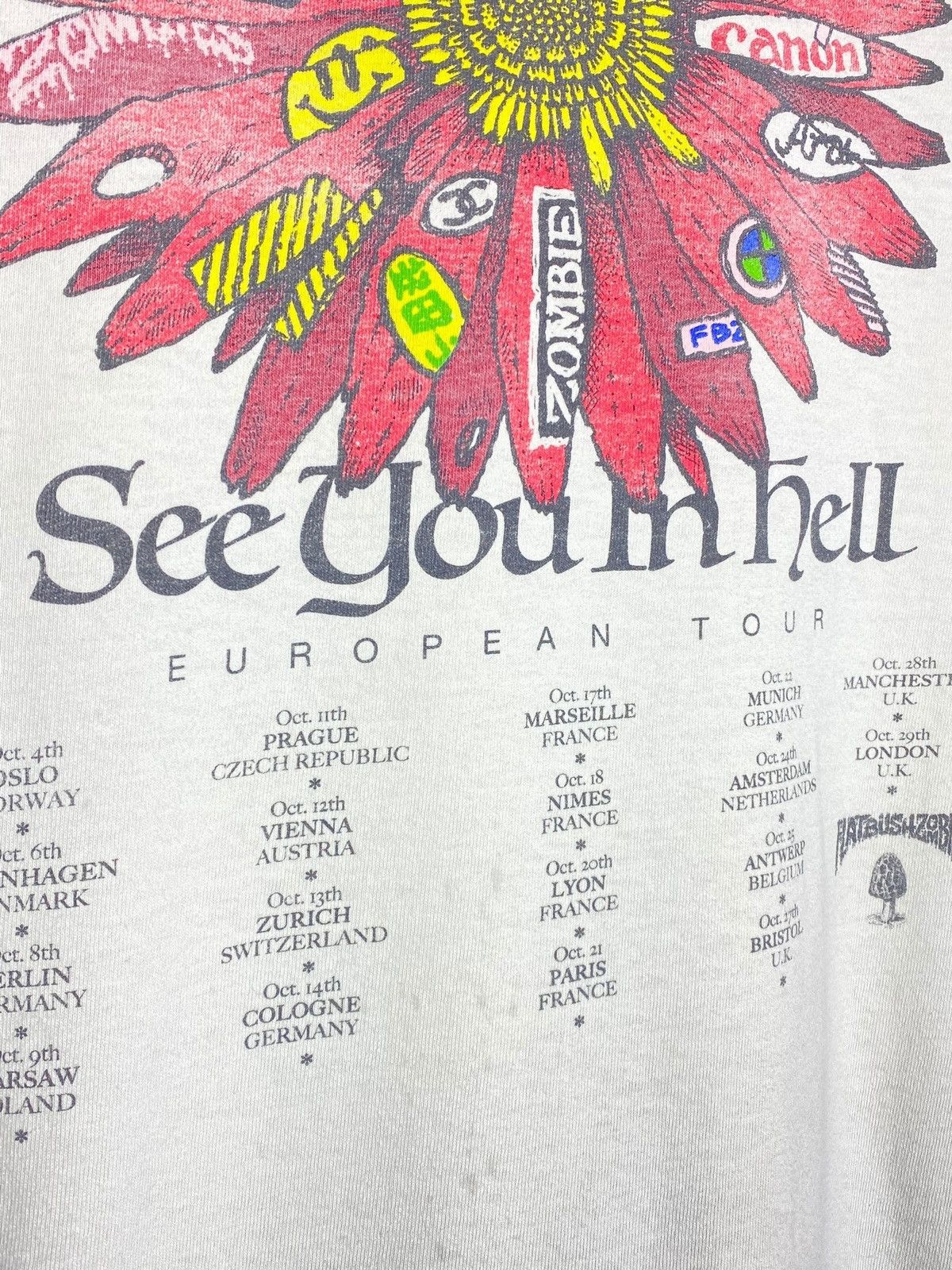 Band Tees 🔥 FLATBUSH ZOMBIES TOUR SHIRT SEE YOU IN HELL VINTAGE STYLE Size US M / EU 48-50 / 2 - 6 Thumbnail