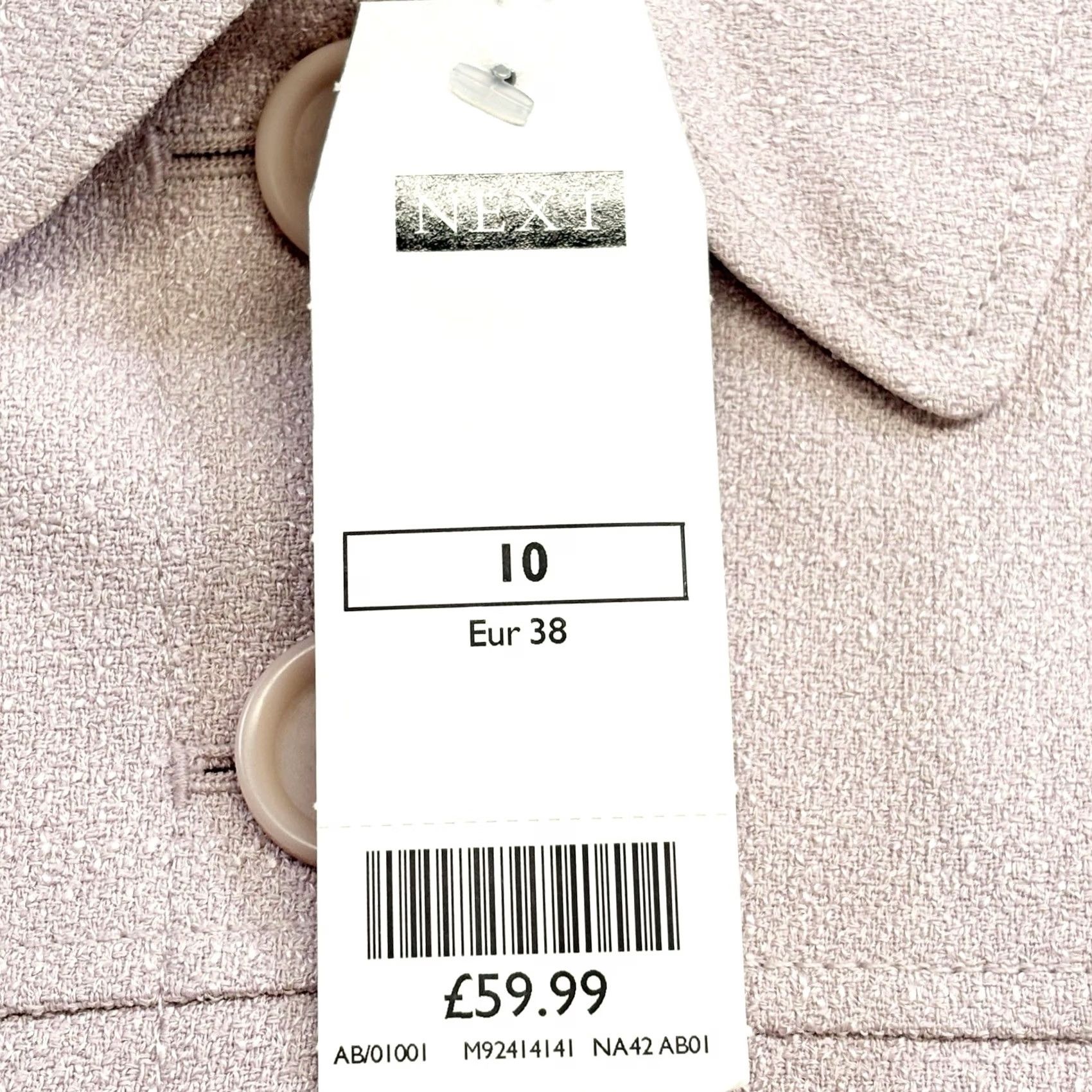 NEXT VINTAGE NEXT Blazer Jacket Women UK10 Pale Pink Work Office Party Casual BNWT Size L / US 10 / IT 46 - 7 Thumbnail