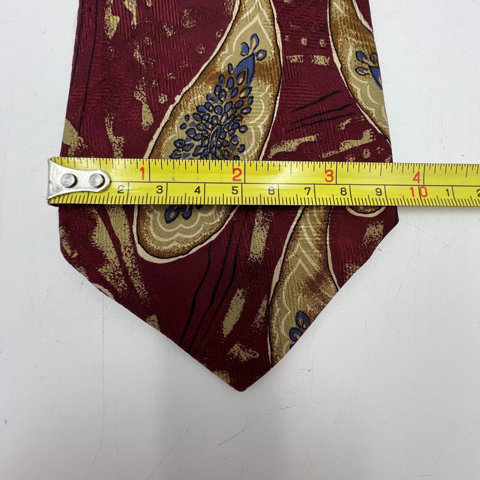 Burberry Silk Tie Burgundy Red Paisley Printed