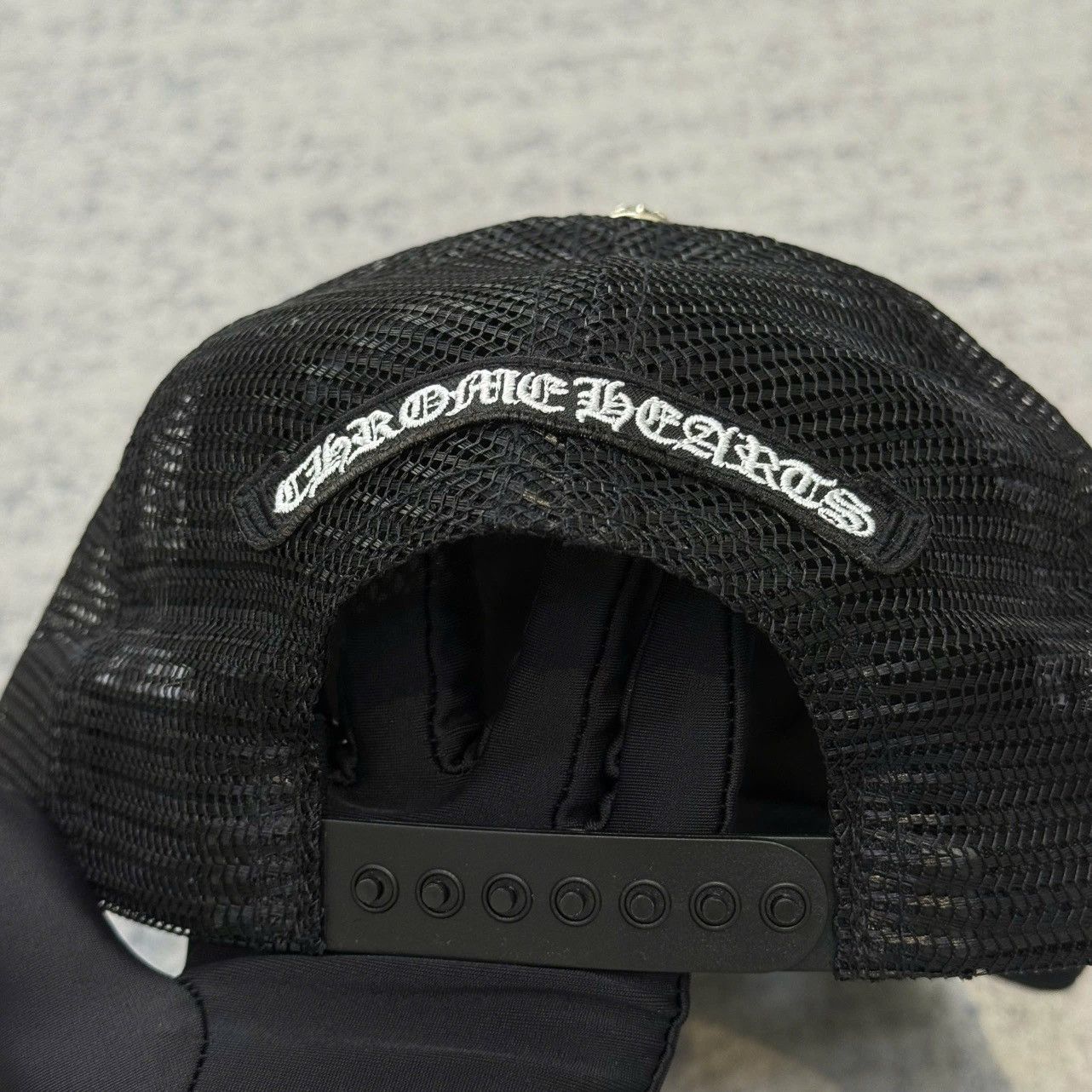 Chrome Hearts Chrome Hearts Cemetery Leather Patch Black Trucker Hat Size ONE SIZE - 5 Thumbnail