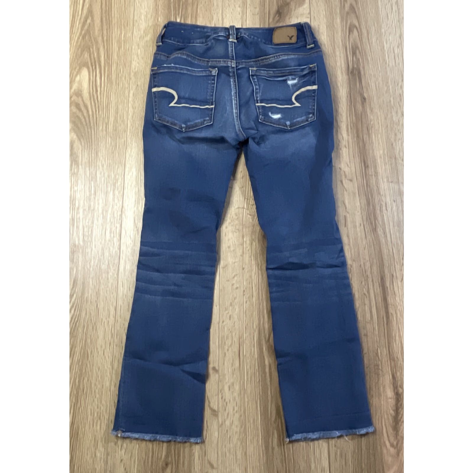 American Eagle Outfitters AMERICAN EAGLE Artist Crop Jeans Size 4 Regular Blue Super Stretch Low Rise Womens Size 27" / US 4 / IT 40 - 2 Thumbnail