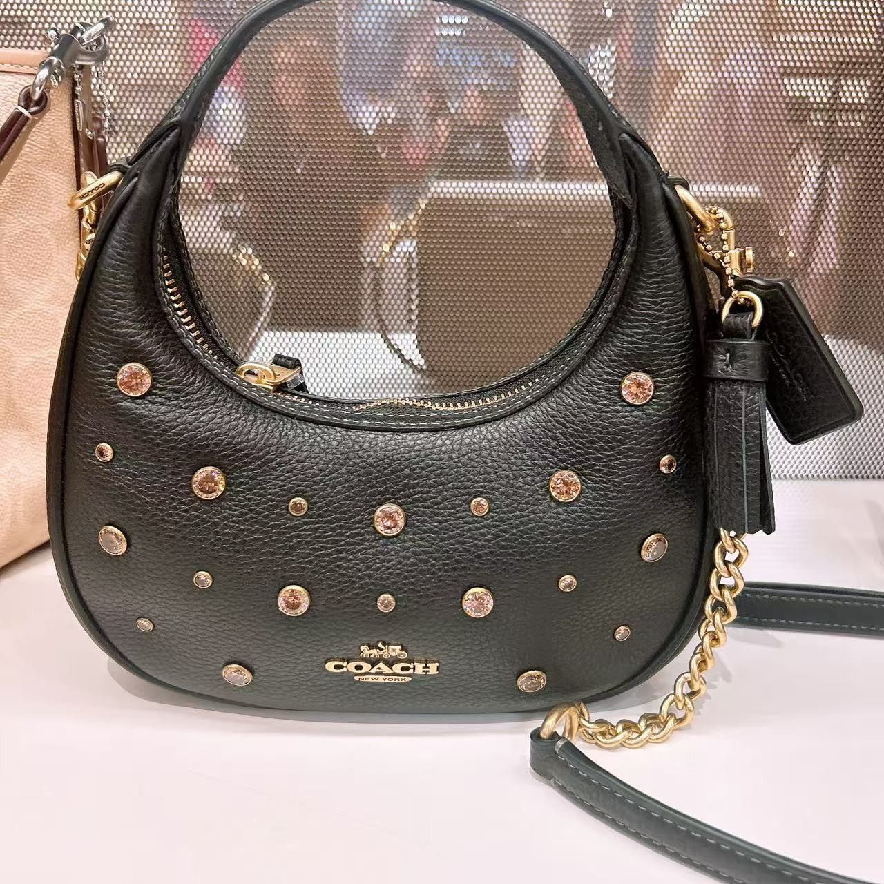 ショルダーバッグ・ポシェット COACH Carmen Mini Crossbody Bag With Crystal CAK87 COACH® Outlet | Carmen Mini Crossbody Bag With Crystal