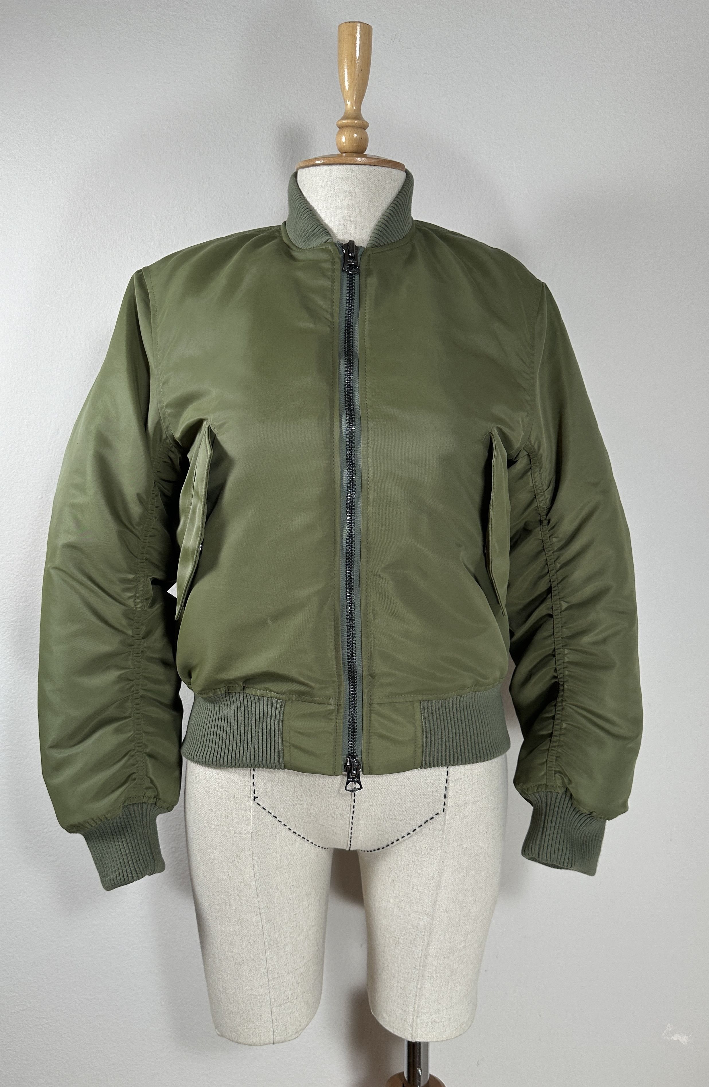 image of Acne Studios Bomber Jacket Green, Women's (Size XS)