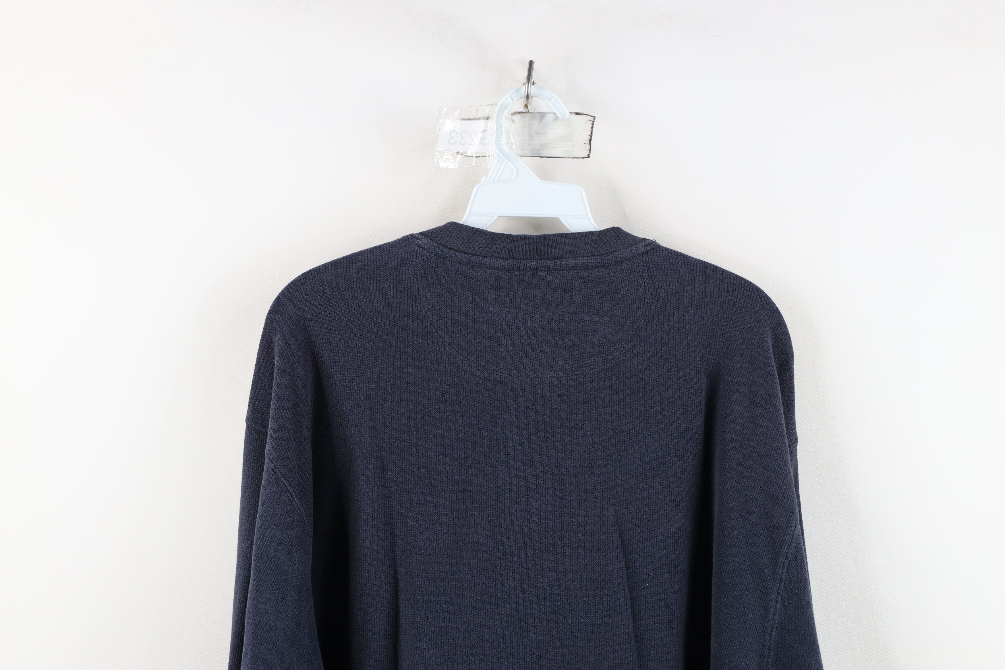 Vintage Vintage 90s Streetwear Waffle Knit Henley T-Shirt Blue Size US XXL / EU 58 / 5 - 13 Thumbnail
