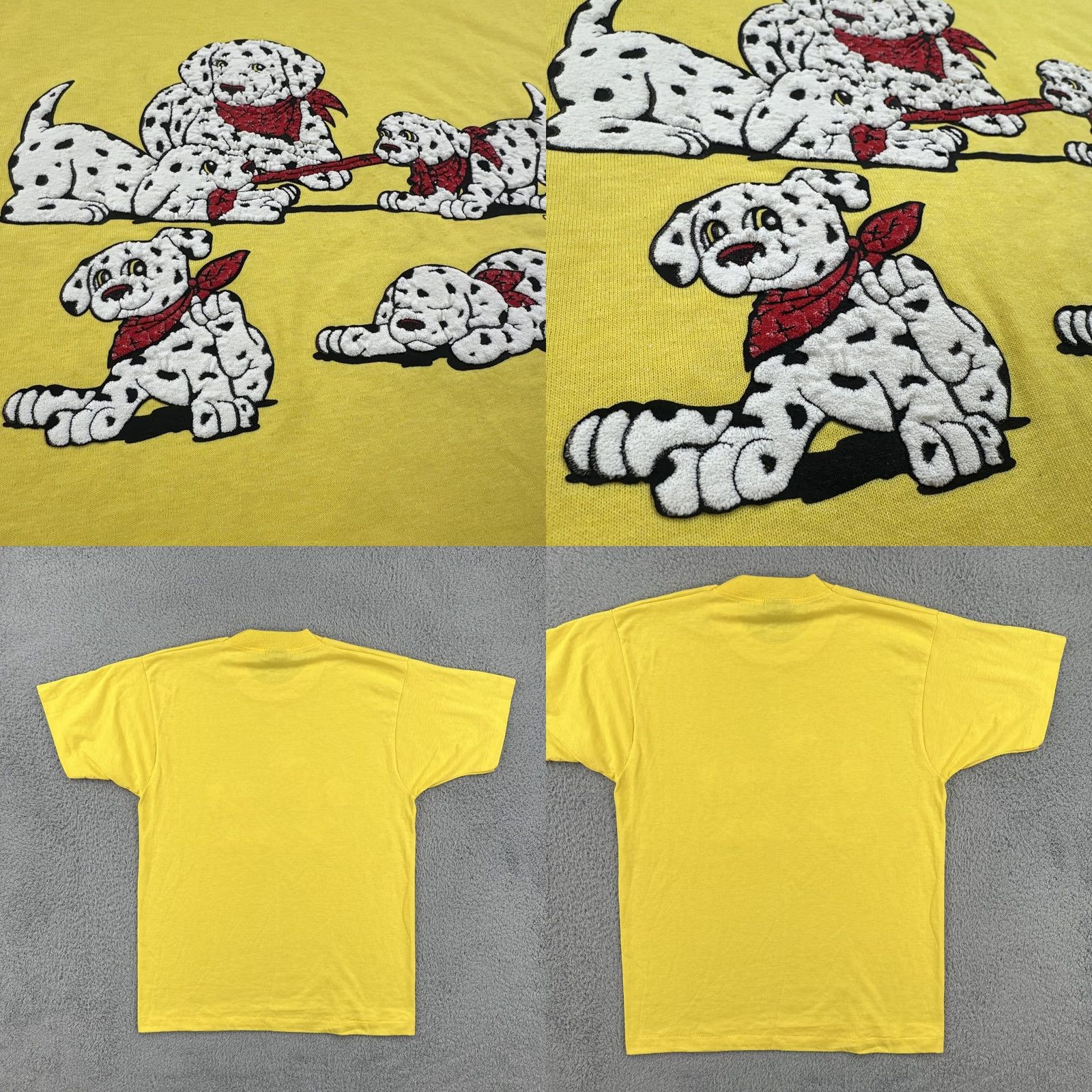 Vintage Vtg Screen Stars Best T-Shirt Yellow Dalmatian Puffy Print USA Made Crew Neck L Short Sleeve Men’s Size L Size US L / EU 52-54 / 3 - 10 Thumbnail