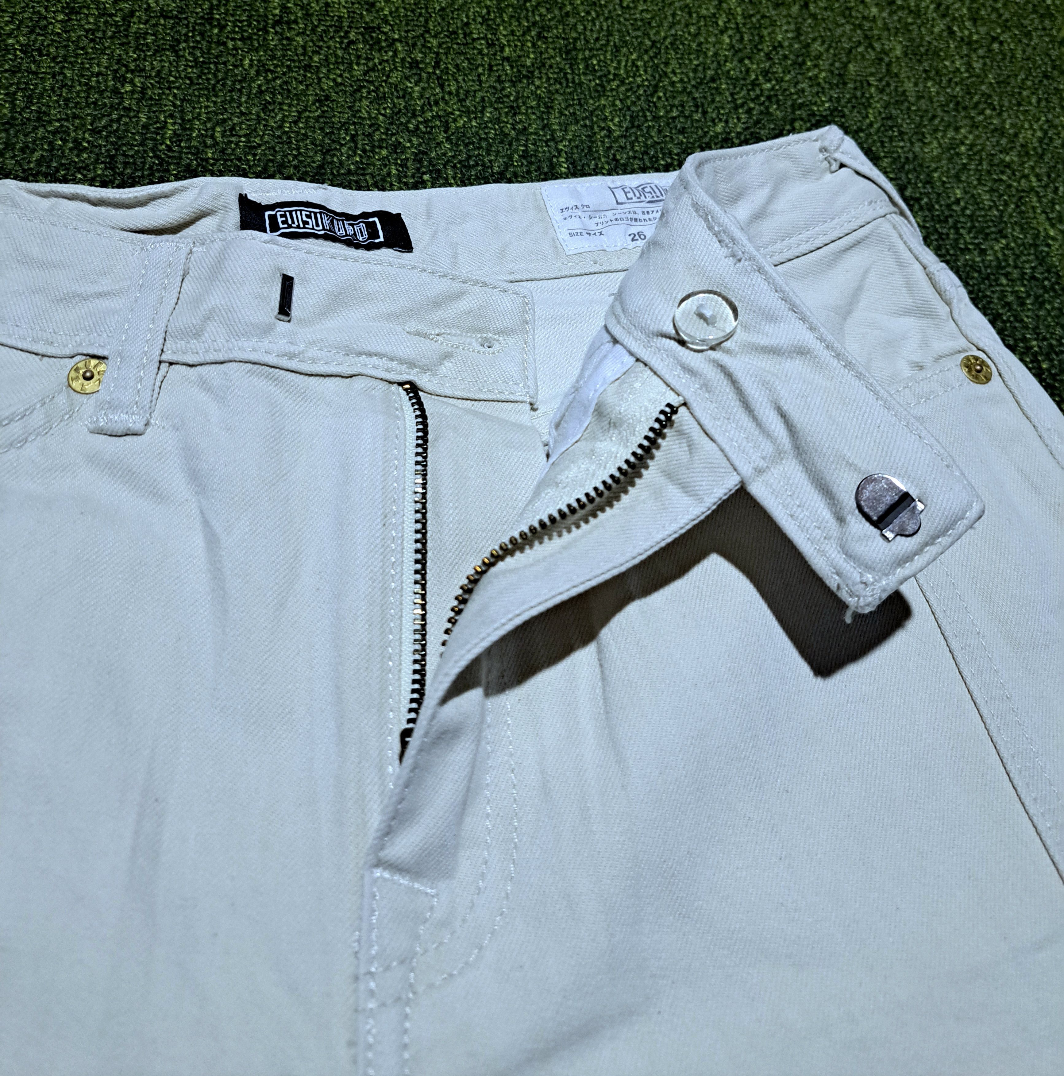 Evisu EVISU KURO Embossed Logo Cropped Jeans Women Sz 26 Size 26" / US 2 / IT 38 - 3 Thumbnail