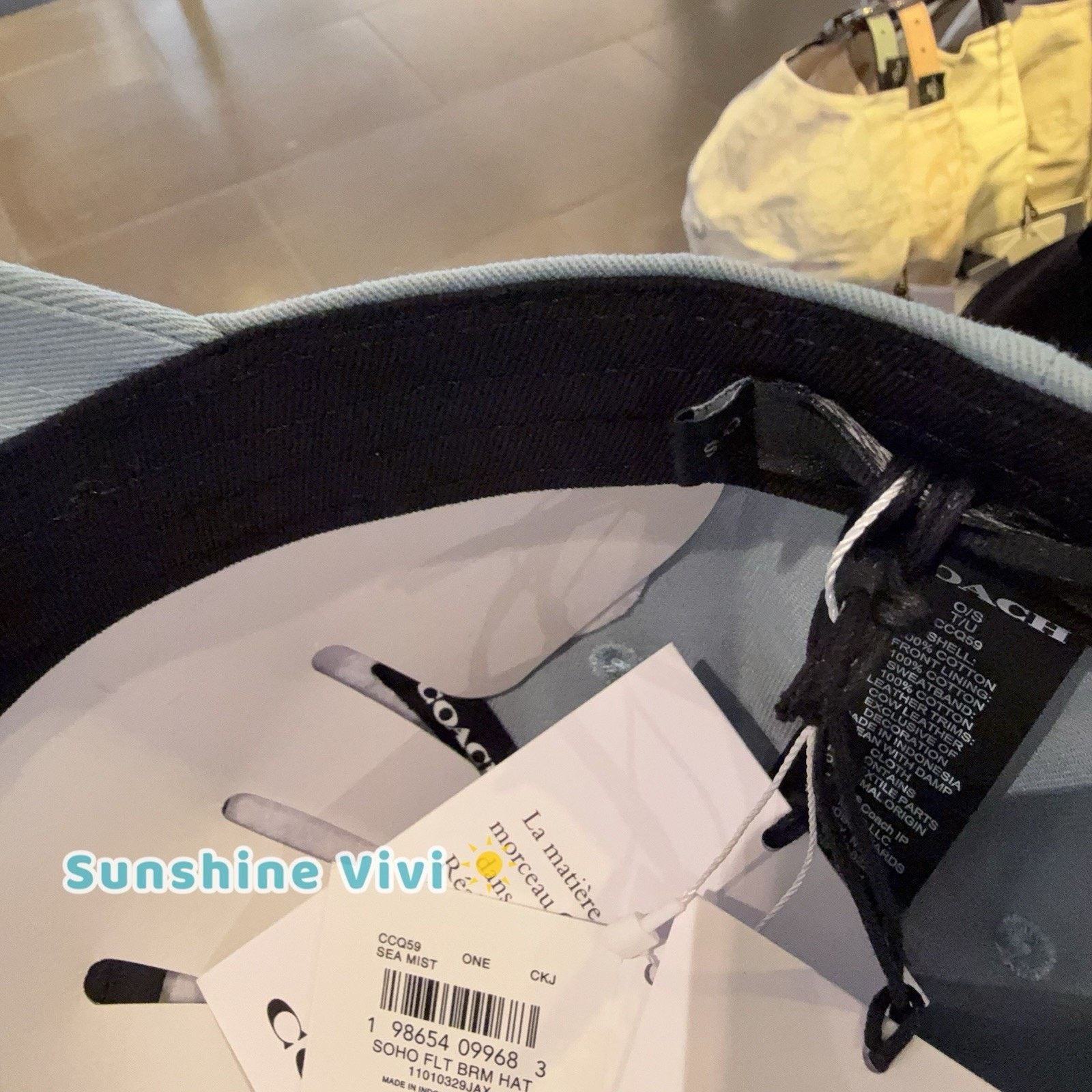 Coach NWT Coach Unisex Soho Flat Brim Baseball Hat Sea Mist CCQ59 Size ONE SIZE - 4 Thumbnail
