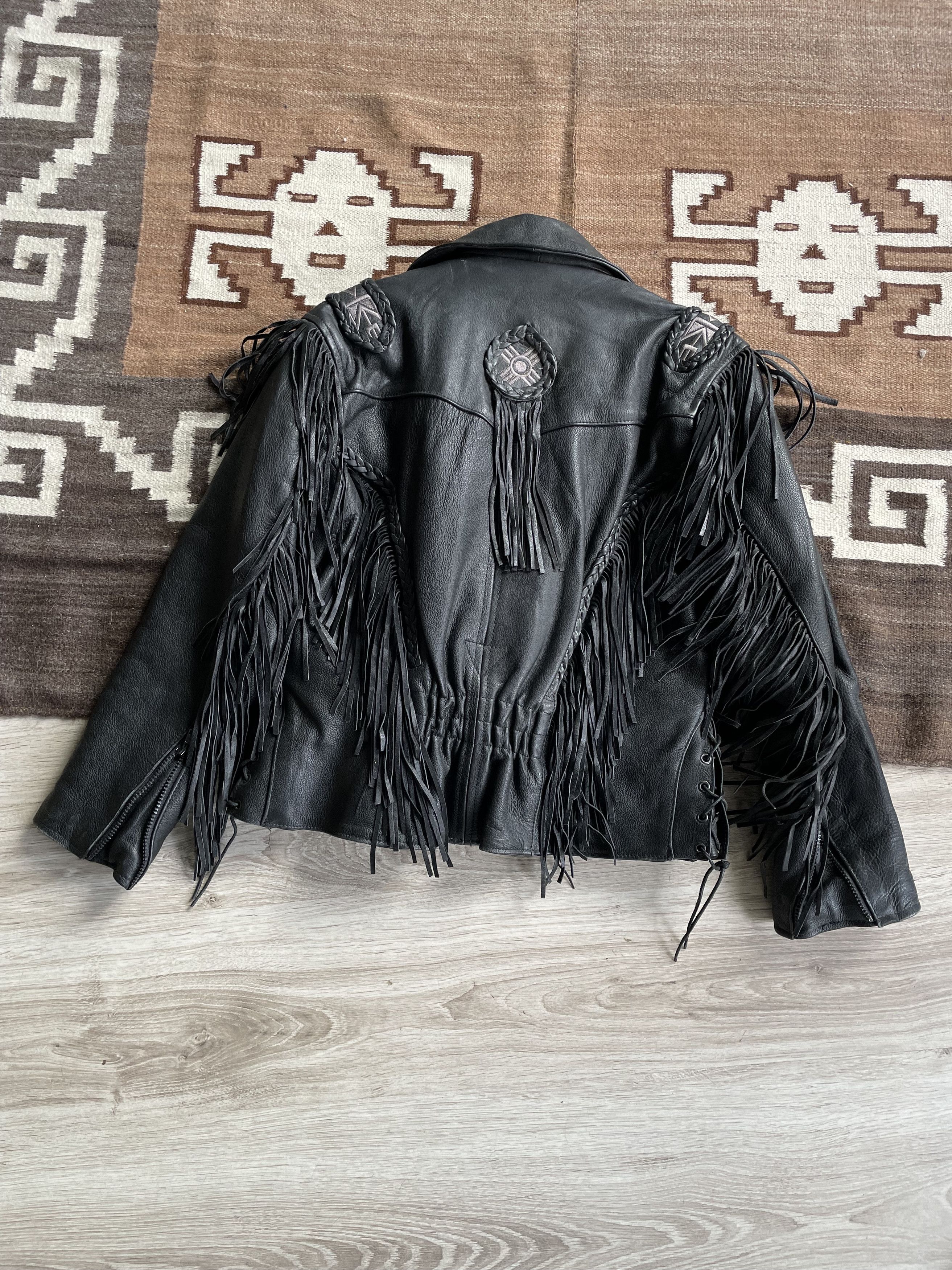 Cowboy Equipment Heros by Held Vintage Leather Fringed Biker Jacket 6922AC Size L / US 10 / IT 46 - 3 Thumbnail