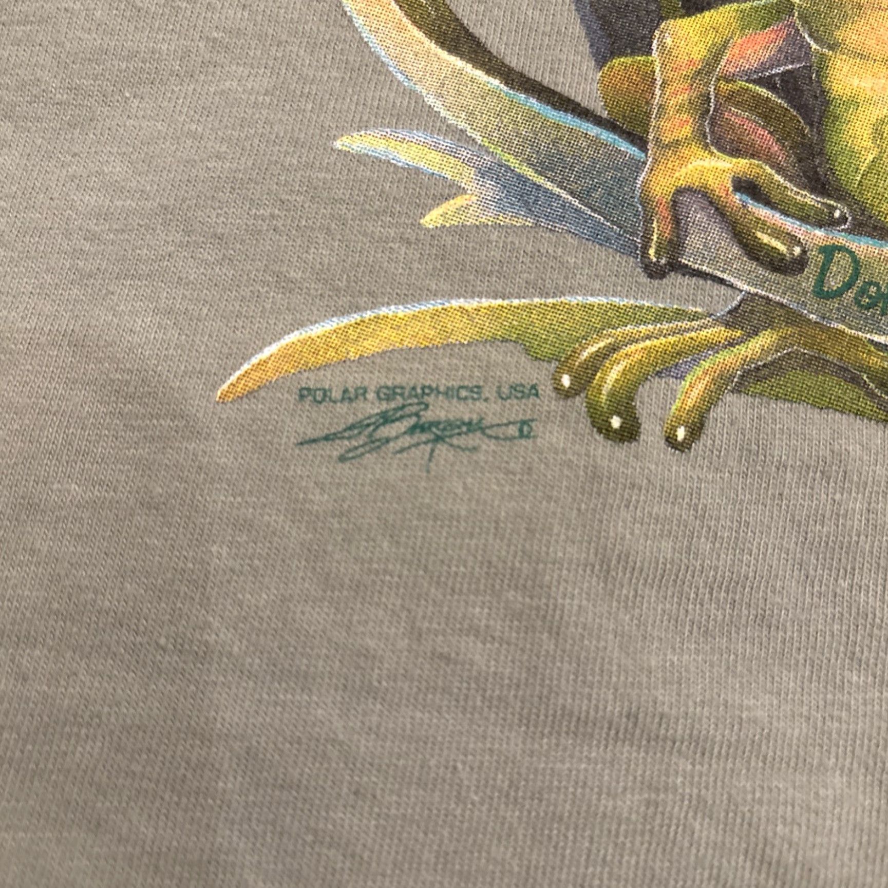 Vintage VINTAGE Hanes Beefy T Green Frog Dragonfly T-Shirt XL Coupeville WA Whidbey Island Unisex Adults Size US XL / EU 56 / 4 - 4 Thumbnail