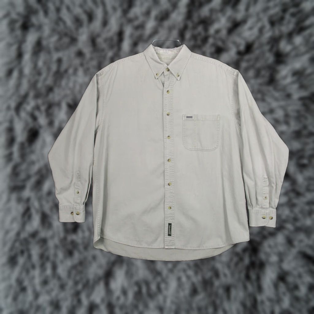 Timberland VINTAGE Timberland Shirt Mens Large Beige Long Sleeve Pocket Cotton Twill Size US L / EU 52-54 / 3 - 1 Thumbnail