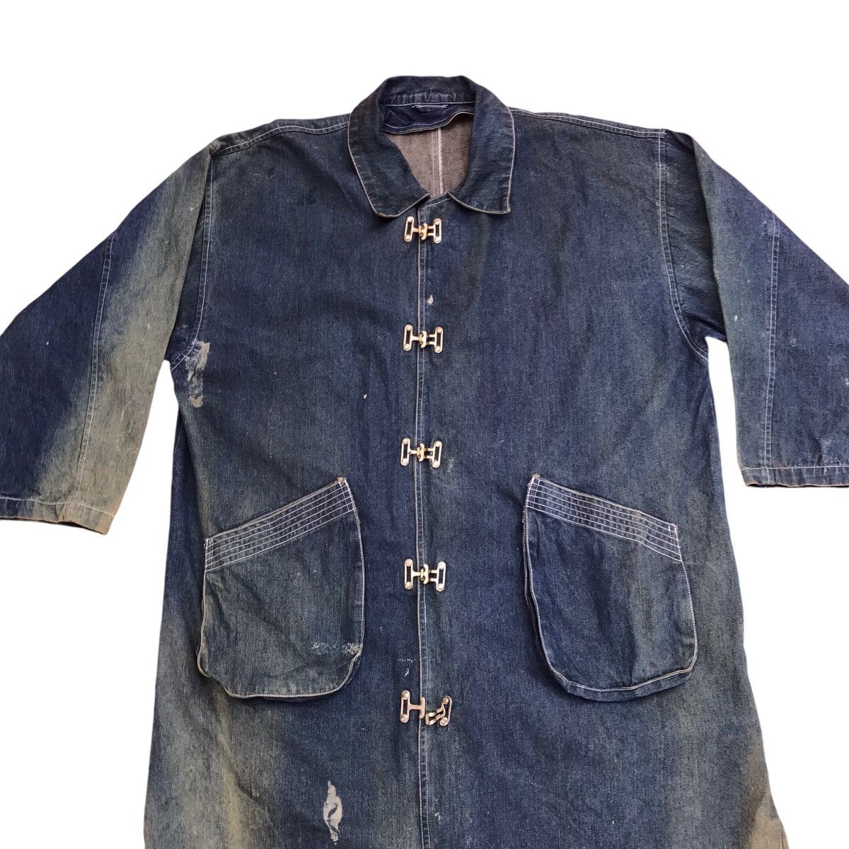 Blue Blue Japan VTG Indigo Inspired Kapital Long Jacket Sun Faded Parachute Size US XL / EU 56 / 4 - 5 Thumbnail