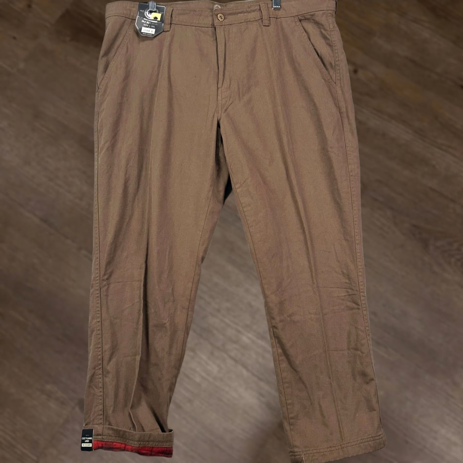 Weatherproof Weatherproof Mens Pants Chino Straight Lined Plaid Cedar Brown 40x30 Fall Winter Casual Workwear Mens Size US 40 / EU 56 - 1 Thumbnail
