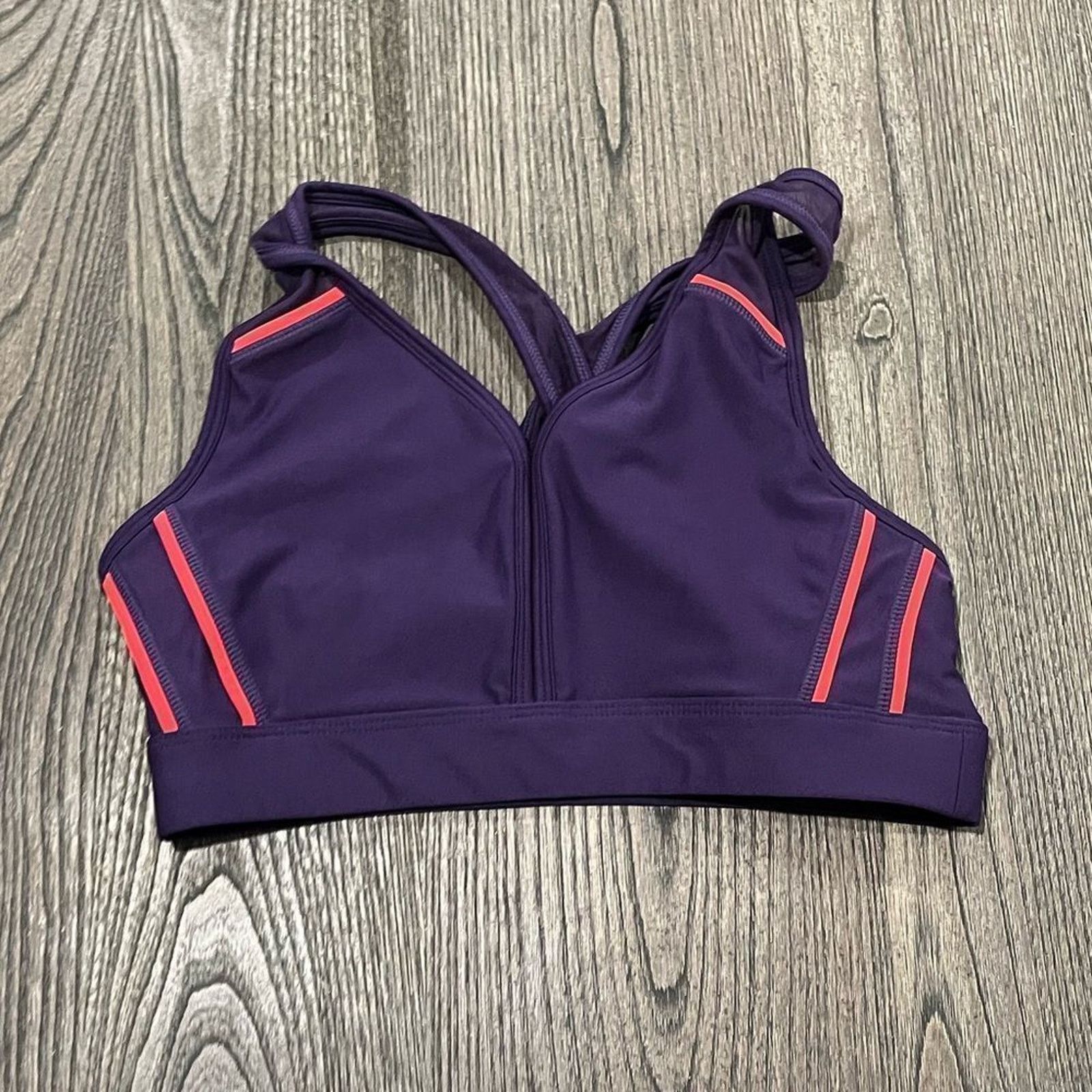 Avia Avia Sports Bra Full Coverage Dark Purple Racerback Size M Size ONE SIZE - 1 Thumbnail