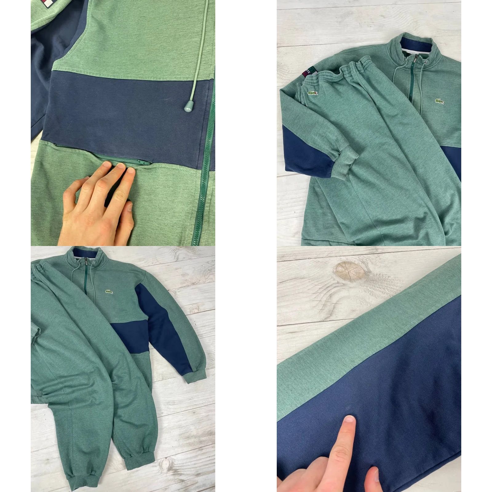 Lacoste Lacoste Tracksuit Jacket And Sweatpants 90s Men Size L green - Jacket - 2 Piece - Regular - Logo - Activewear - Tennis - Vintage: No - 90s Theme - Men Size 42R - 8 Thumbnail