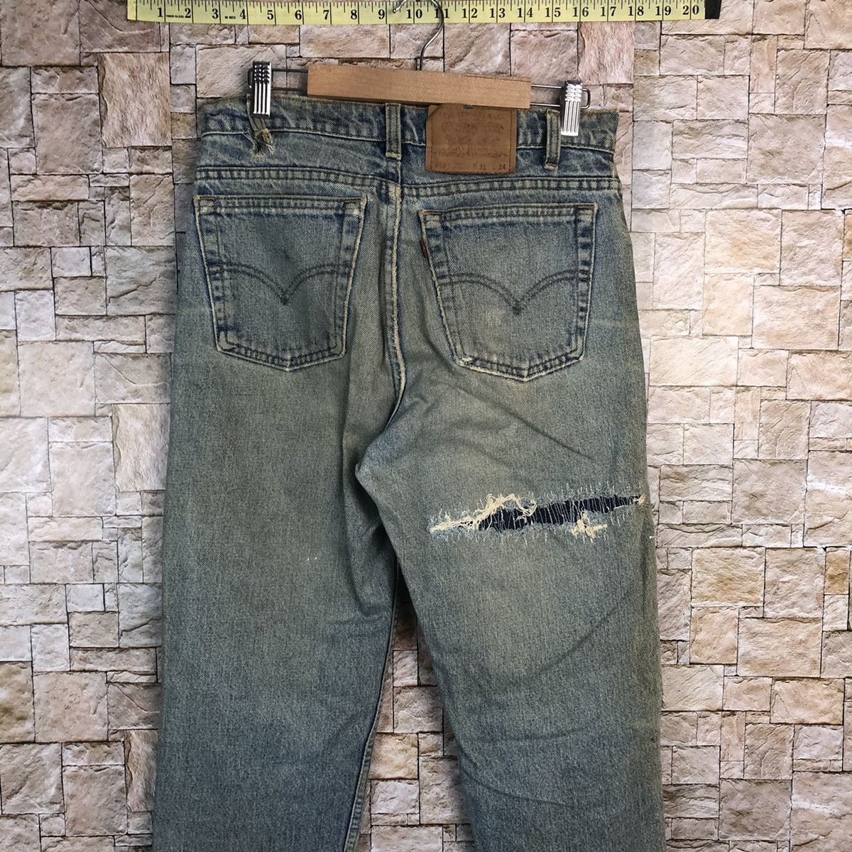 Levi's 512 Levis faded Blue ripped Distressed Denim Pants #A71 Size US 31 - 17 Thumbnail