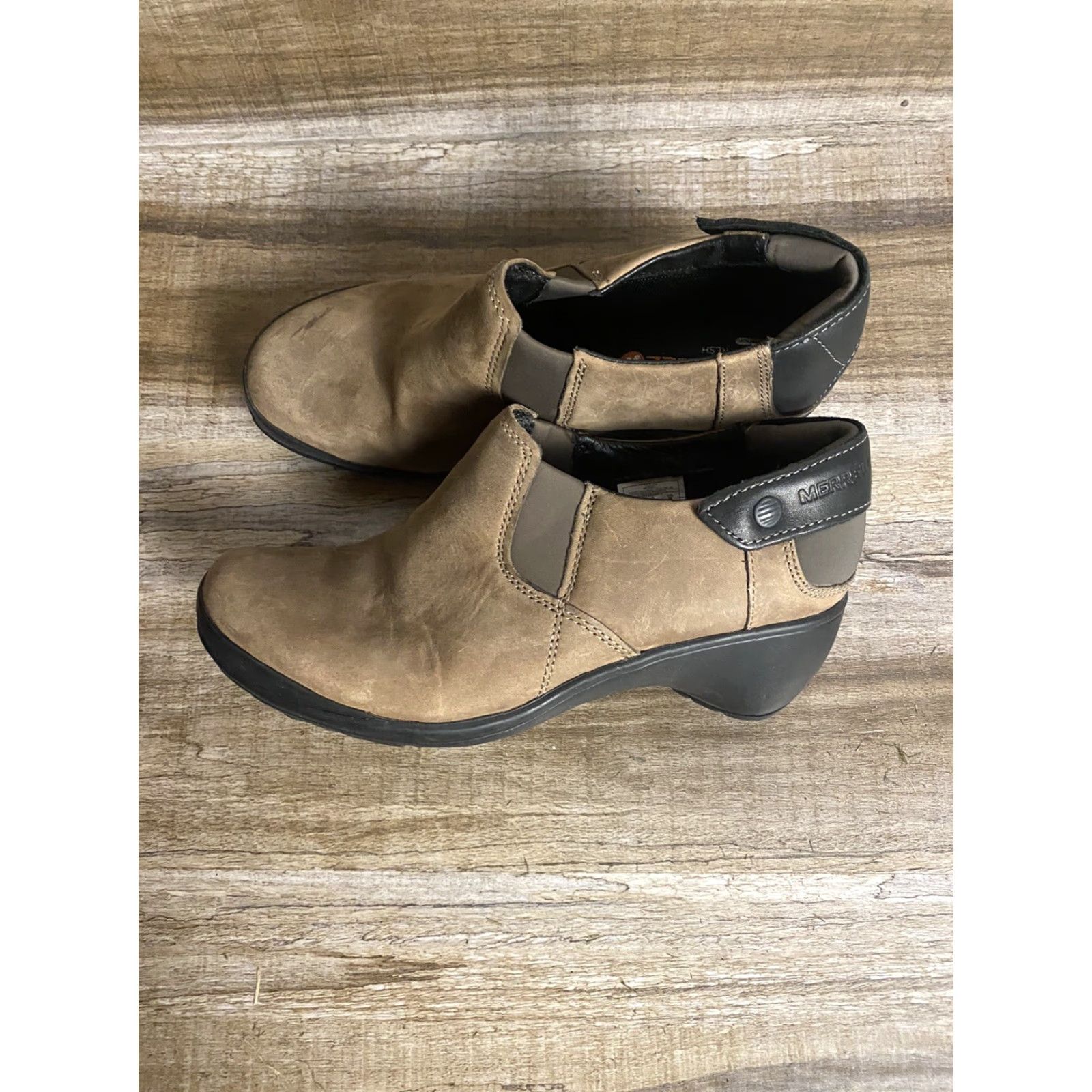 Merrell Merrell Veranda Cloudy Leather Ankle Boots Womens Sz 6 Brown Boots, Slip On, Casual, Travel, Fall, Spring, Summer, Winter Size US 9 / IT 39 - 2 Thumbnail