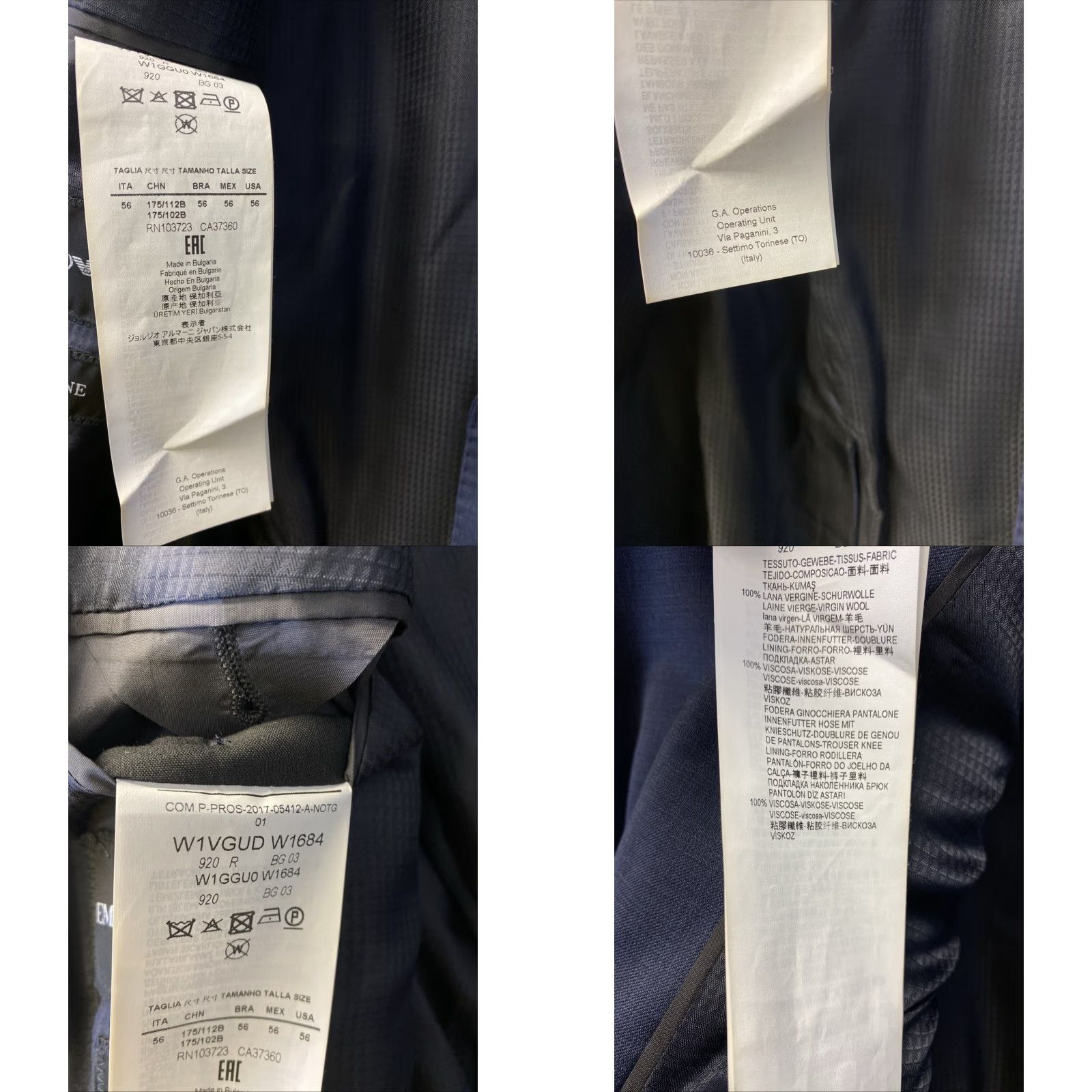 Emporio Armani VINTAGE Emporio Armani G-Line Navy Blue Wool Suit Jacket 45R Pants 35x32 2-Piece Mens Slim Notch Lapel Two Button Flat Front Double-Vented Size 48R - 9 Thumbnail