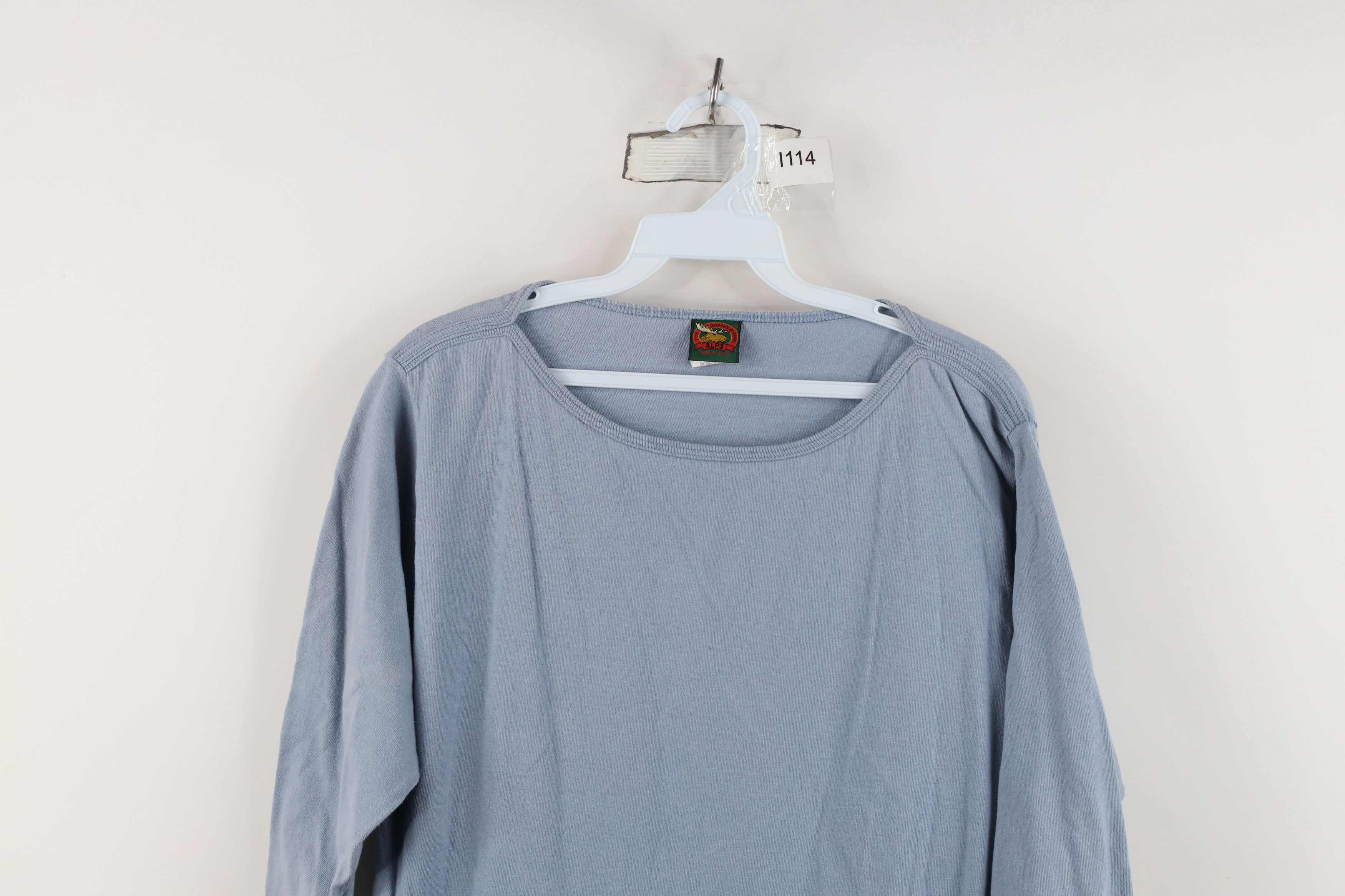 Vintage Vintage 90s Streetwear 3/4 Sleeve T-Shirt Blue Cotton USA Size L / US 10 / IT 46 - 2 Thumbnail