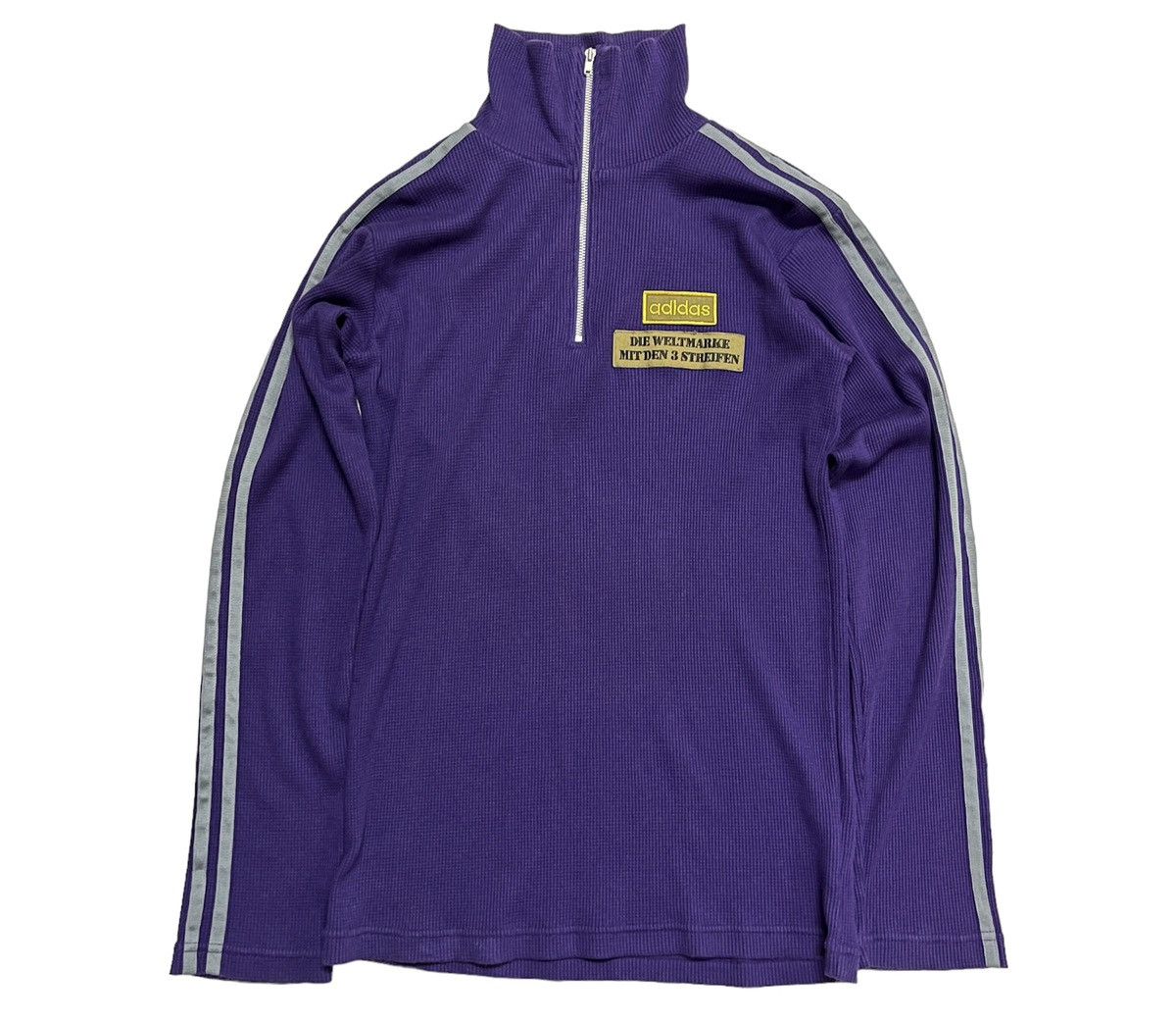 Adidas × Vintage Vintage Adidas 3 Stripes Patches Waffle Tracktop Size US S / EU 44-46 / 1 - 1 Thumbnail
