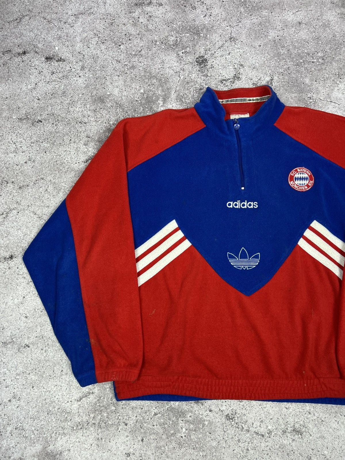 Adidas Vintage Bayern Munich 1995/96 Adidas Fleece 1/4 Zip Jacket Size US L / EU 52-54 / 3 - 2 Thumbnail