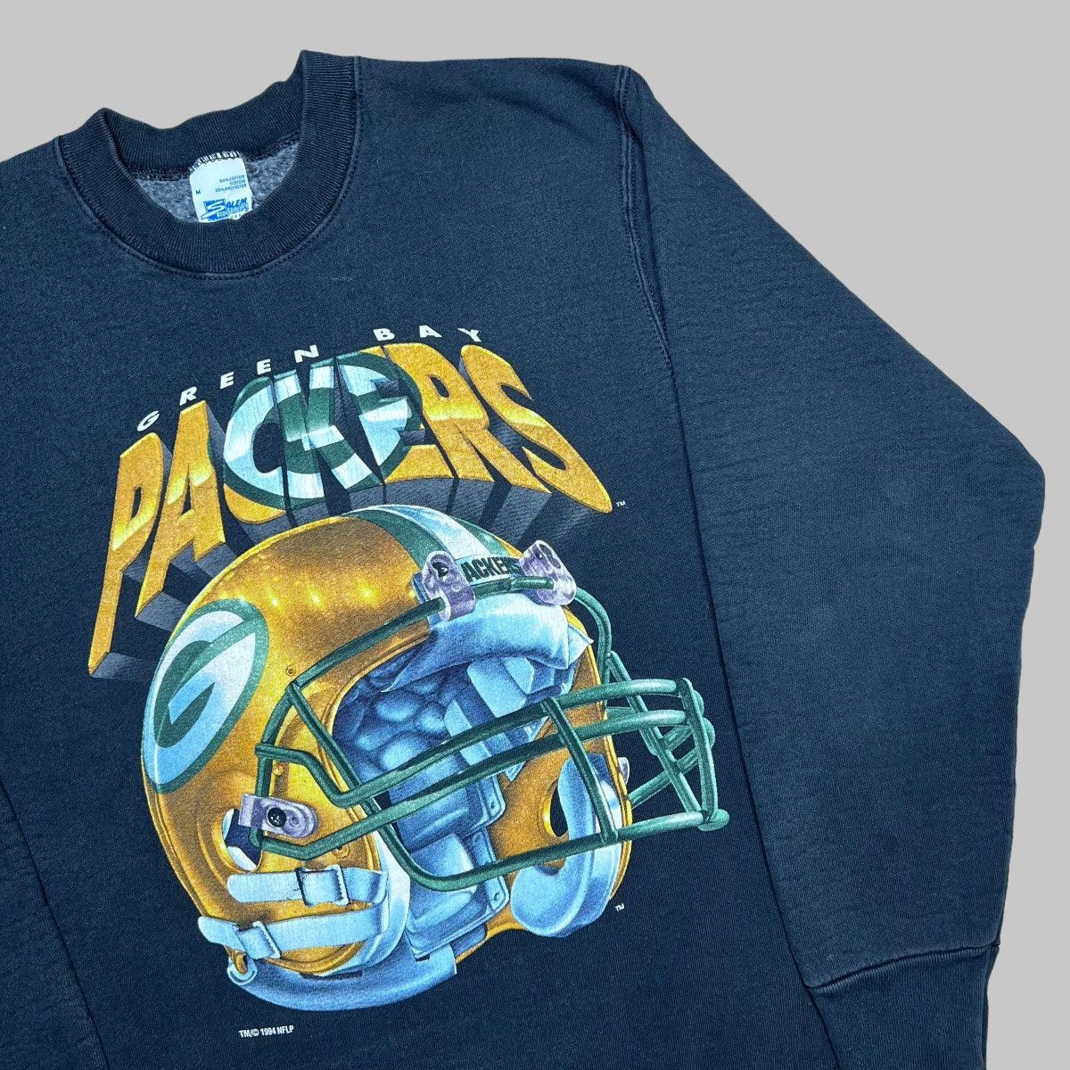 NFL × Salem Sportswear × Vintage Vtg 94 Green Bay Packers Helmet Salem Sportswear Sweatshirt Size US M / EU 48-50 / 2 - 14 Thumbnail