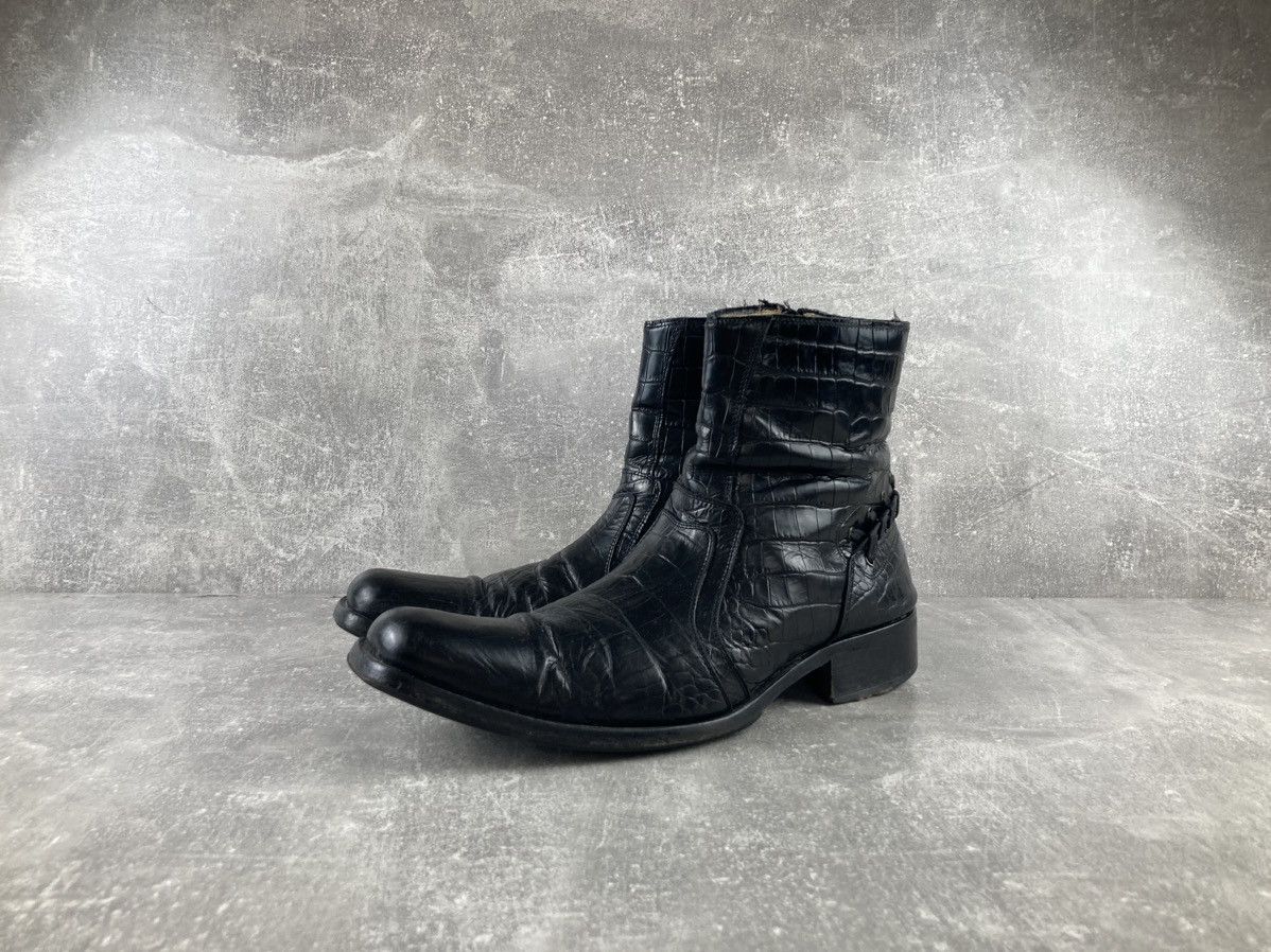 Genuine Leather Avant Garde crocodile leather guidi CDG style boots Size US 11 / EU 44 - 1 Thumbnail