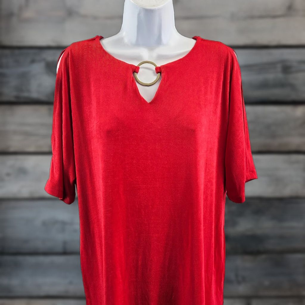 Vintage Chico's Travelers Blouse Women's Top M Red Travel Split Sleeve Shirt Size M / US 6-8 / IT 42-44 - 1 Thumbnail