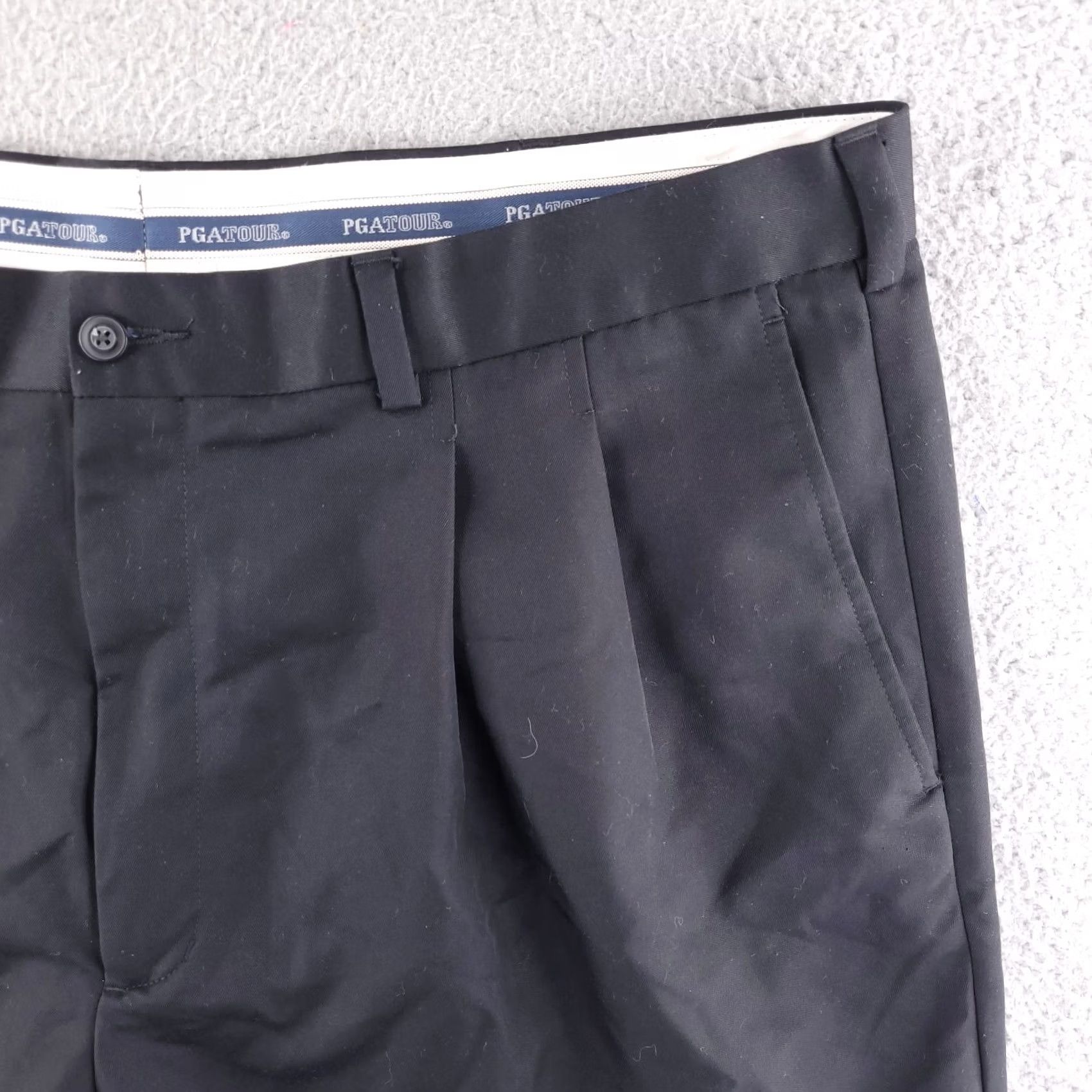 PGA Tour PGA Tour Shorts Mens 40 Black Pleated Performance Polyester 9" Inseam Size US 40 / EU 56 - 3 Thumbnail