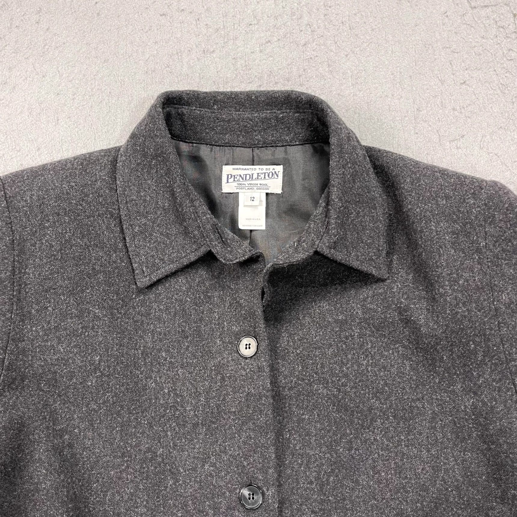 Pendleton Pendleton Coat Womens 12 Gray 100% Virgin Wool Button Front Made USA Lined Size XL / US 12-14 / IT 48-50 - 2 Thumbnail