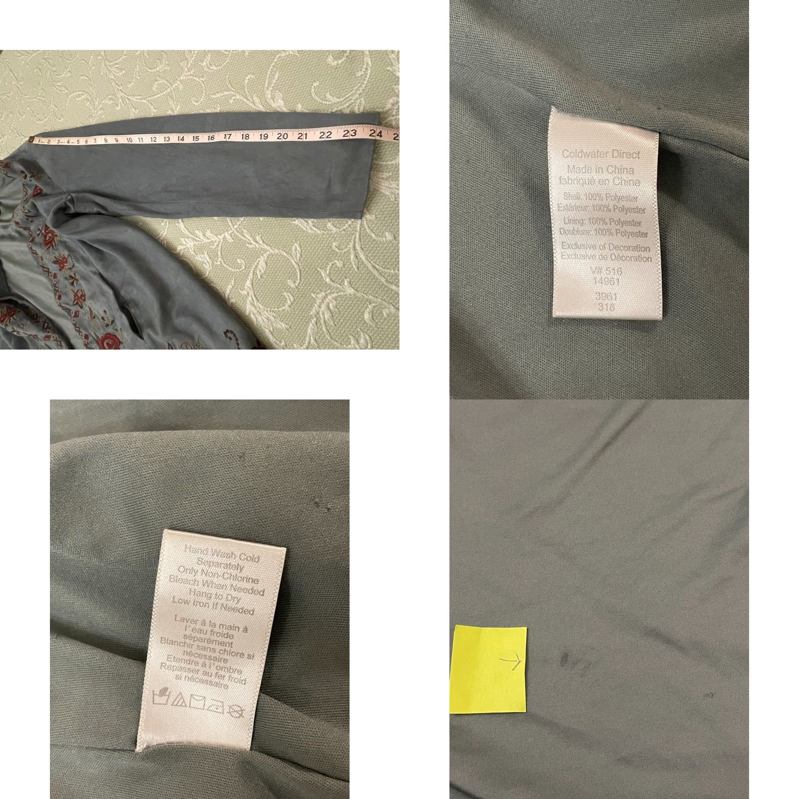 Coldwater Creek Coldwater Creek PL 14 L Western Moleskin Boho Art Folk Long Blazer Jacket XL Women Soft Gray Green Blue Size XL / US 12-14 / IT 48-50 - 9 Thumbnail