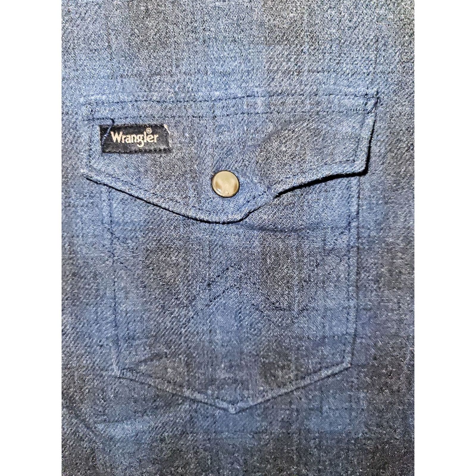 Wrangler Wrangler Shirt Mens Medium Blue Plaid Indigo Western Pearl Snap Flannel Casual Size US M / EU 48-50 / 2 - 4 Thumbnail
