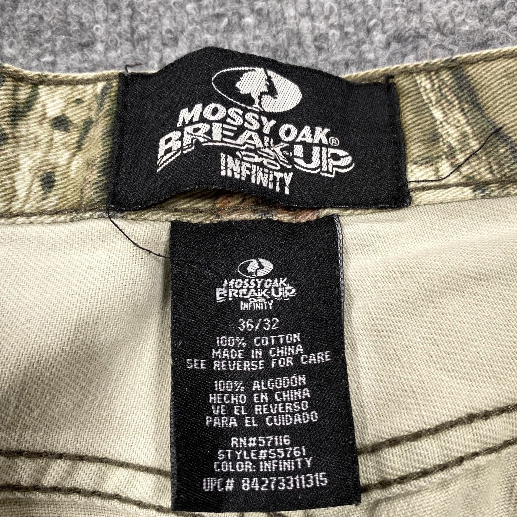 Vintage Mossy Oak Jeans Mens 34x30 Green Relaxed Fit Straight Break-Up Infinity Camouflage Denim Pockets Zip Fly Mens Size US 34 / EU 50 - 4 Thumbnail