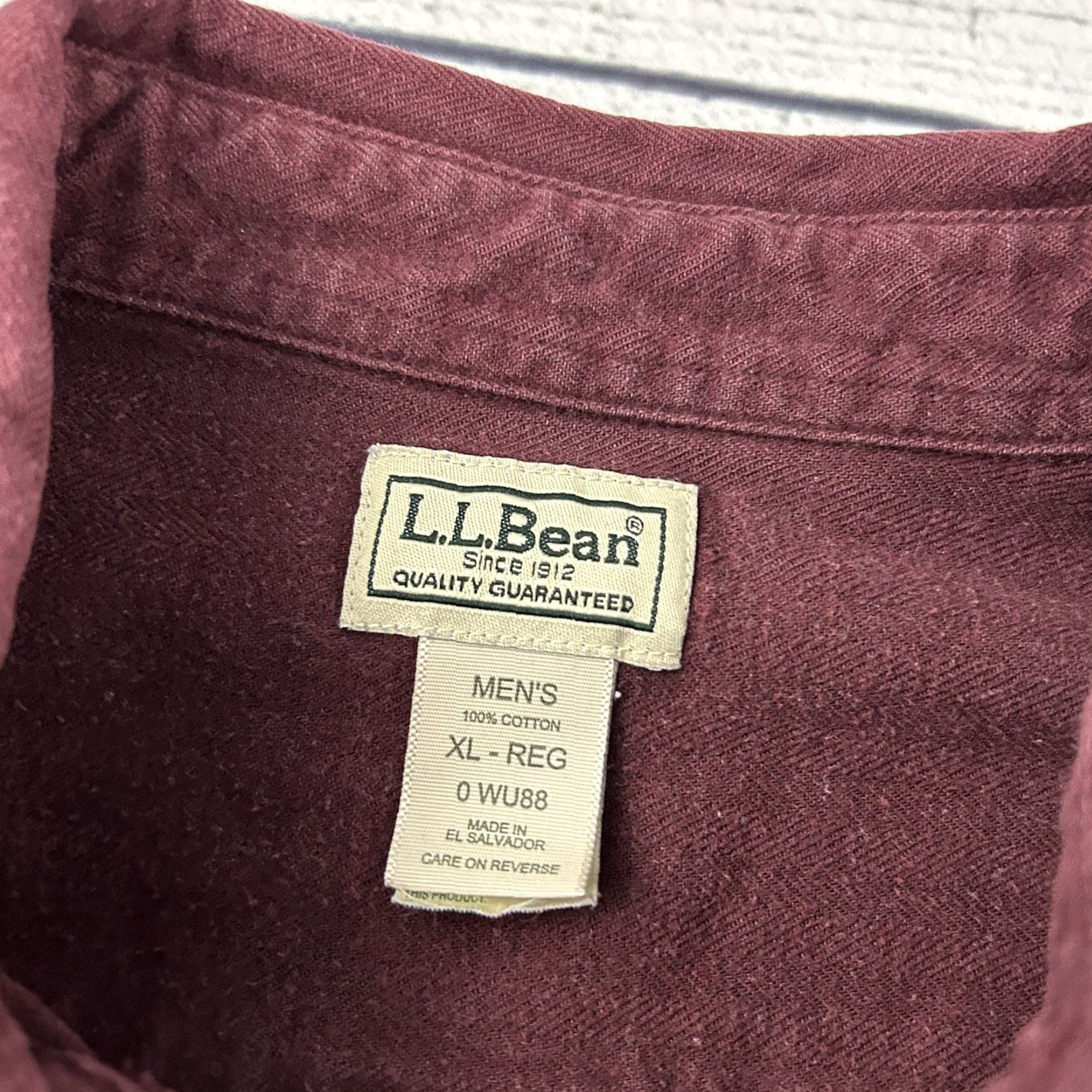 Vintage L.L. Bean Button-Up Long Sleeve Heavy FlexTwill Shirt XL Maroon Men's Regular Red XL Mens Shirt Size US XL / EU 56 / 4 - 2 Thumbnail