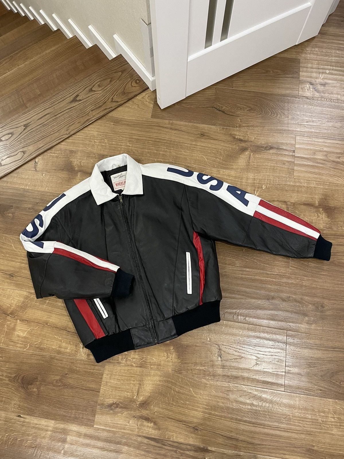 Genuine Leather Vintage USA Flag Top Gun Genuine Leather Pilot Bomber Jacket Size US L / EU 52-54 / 3 - 2 Thumbnail