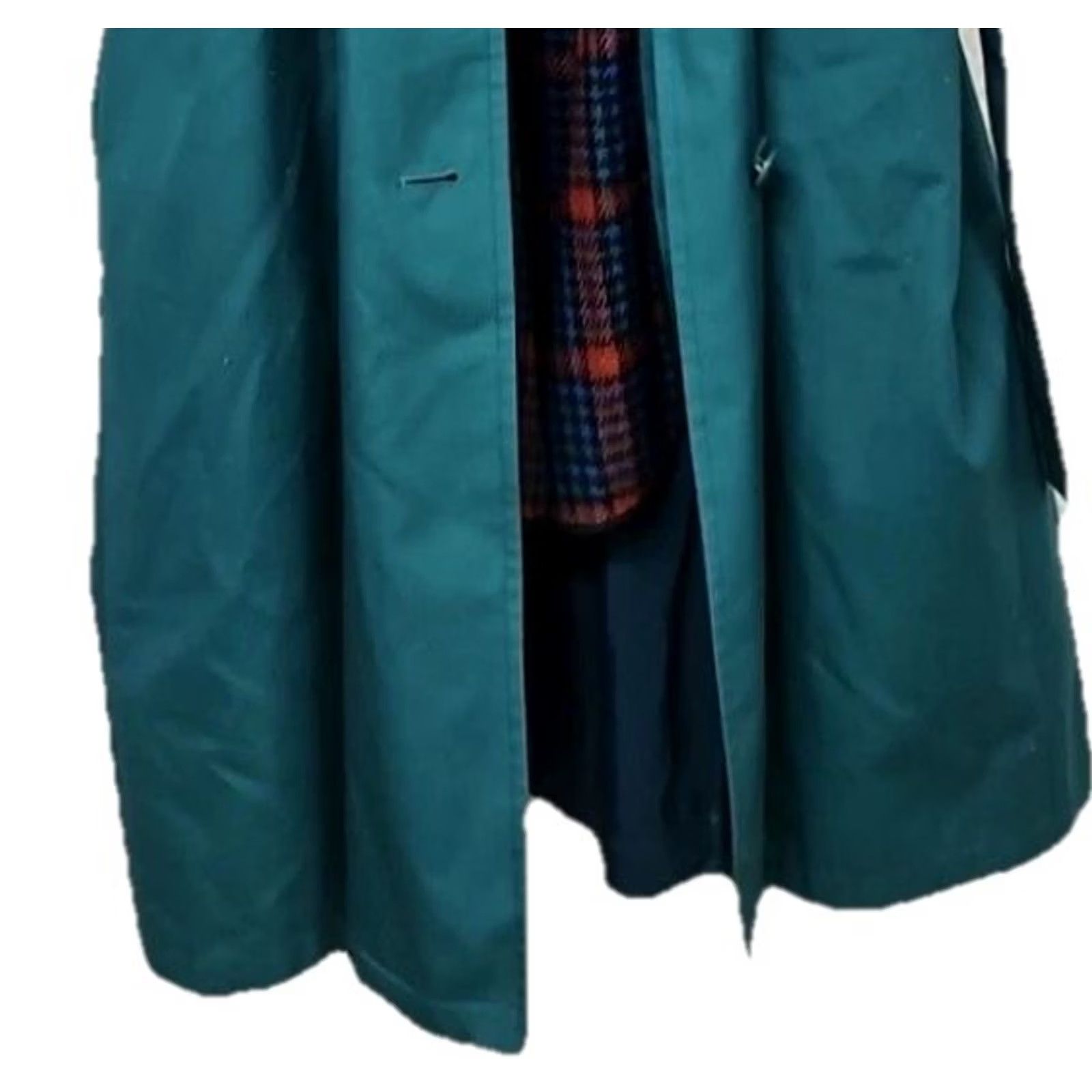 London Fog London Fog Trench Coat Teal 10P Belted Plaid Lined Limited Edition Womens Casual Business Travel Size L / US 10 / IT 46 - 3 Thumbnail