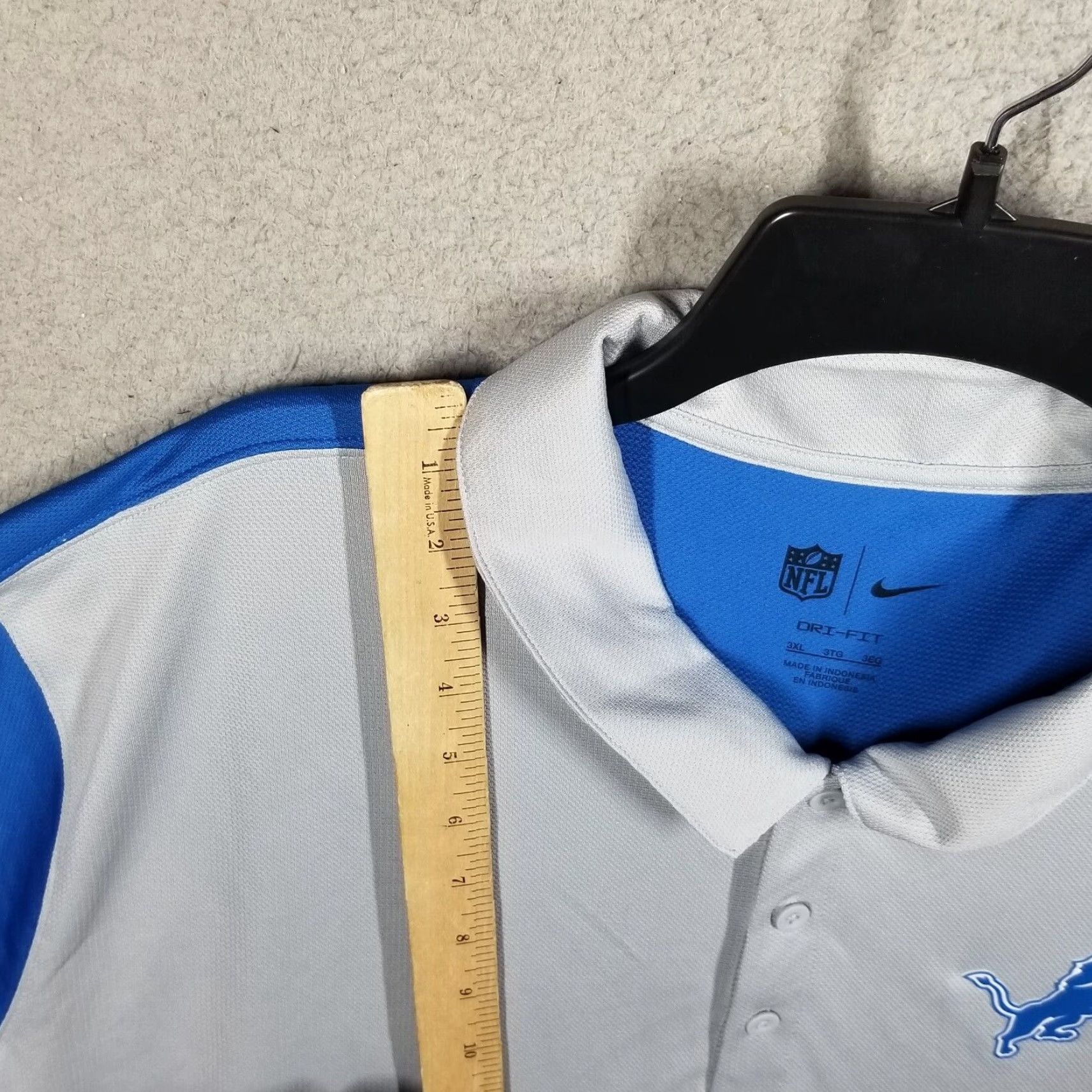 Nike Nike Golf Polo Shirt Adult 3XL Detroit Lions Dri-Fit Multicolor Short Sleeve Button Collar Sportswear Mens Size US XXL / EU 58 / 5 - 4 Thumbnail