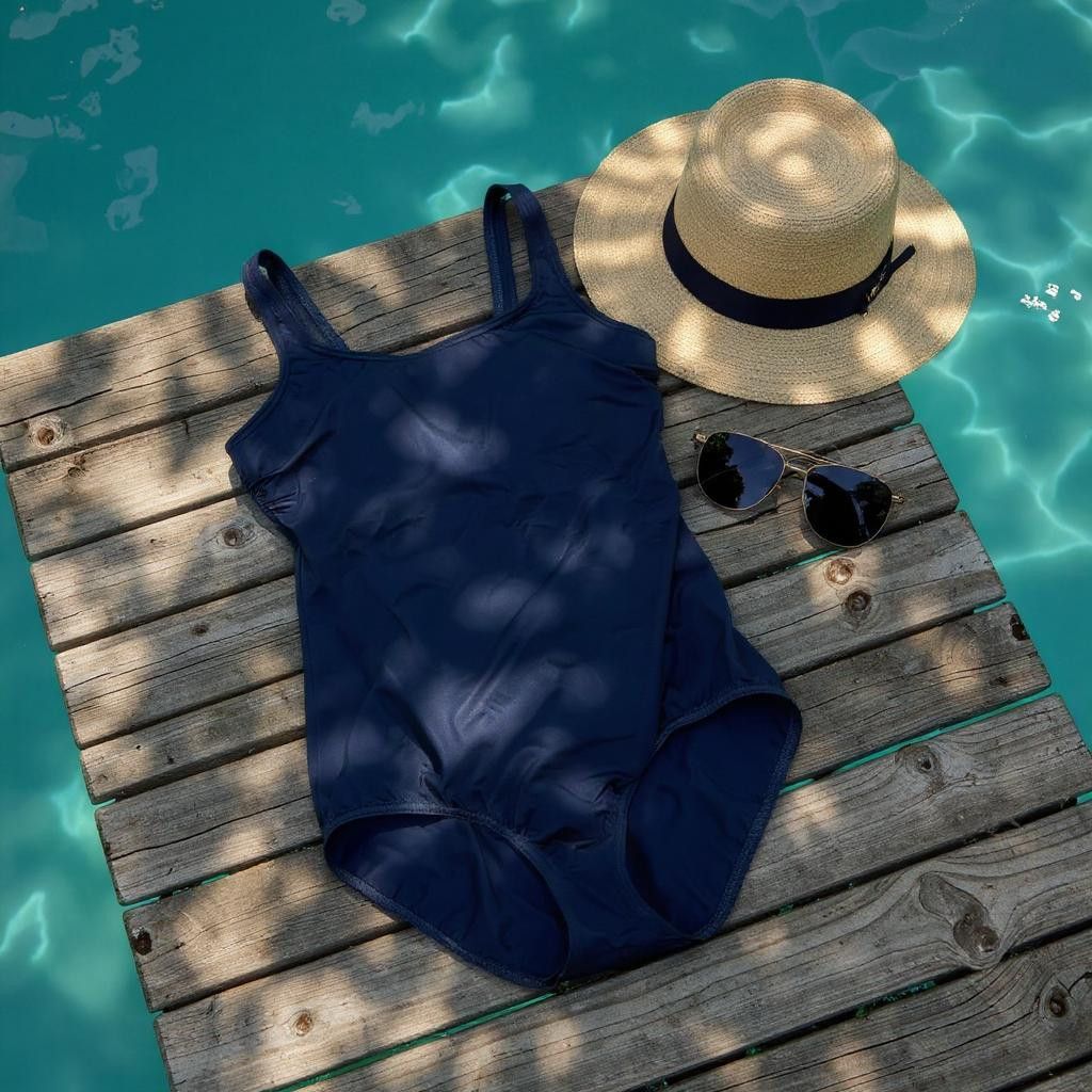 Lands' End Lands End Scoop Neck Tugless One Piece Swimsuit Black Pad 8 Size M / US 6-8 / IT 42-44 - 1 Thumbnail
