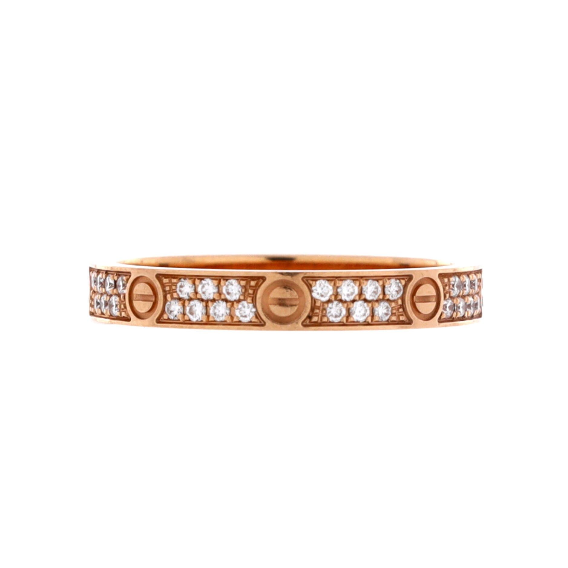 Cartier Love Wedding Band Pave Diamonds Ring Size ONE SIZE - 1 Thumbnail