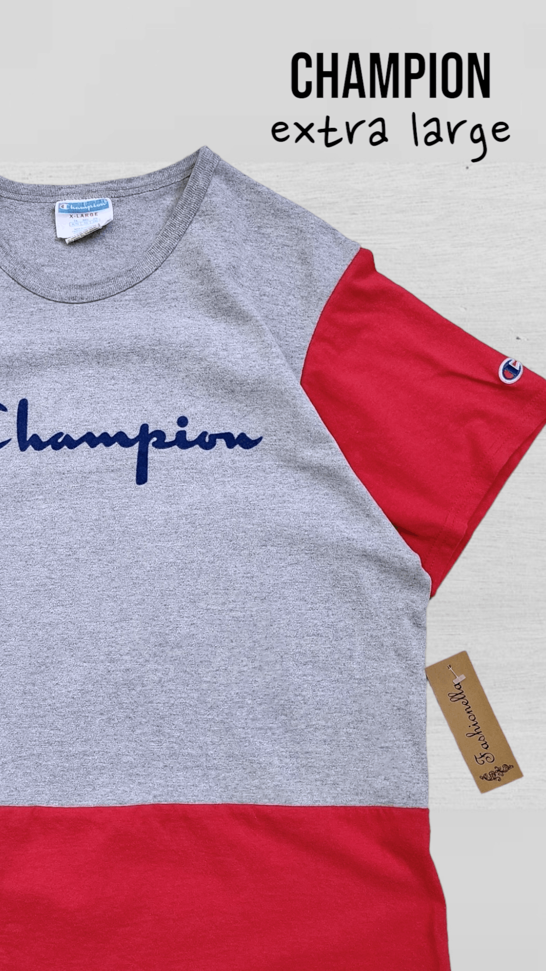 Champion Champion custom t-shirt grey-red, size XL, like new Size US XL / EU 56 / 4 - 9 Thumbnail